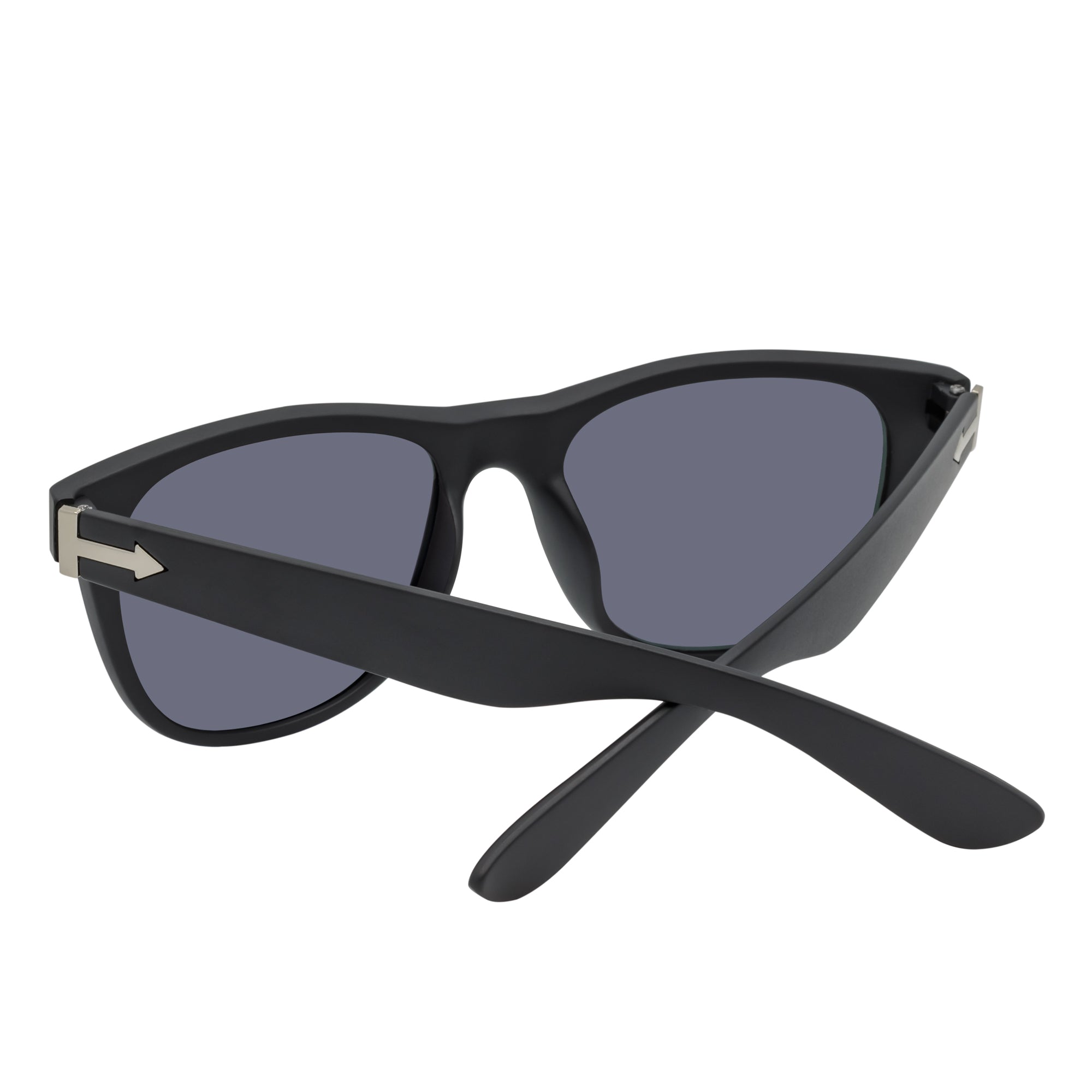 PRESTON - Polarized Large Horn Rimmed Sunglasses Matte Black Silver Mirror