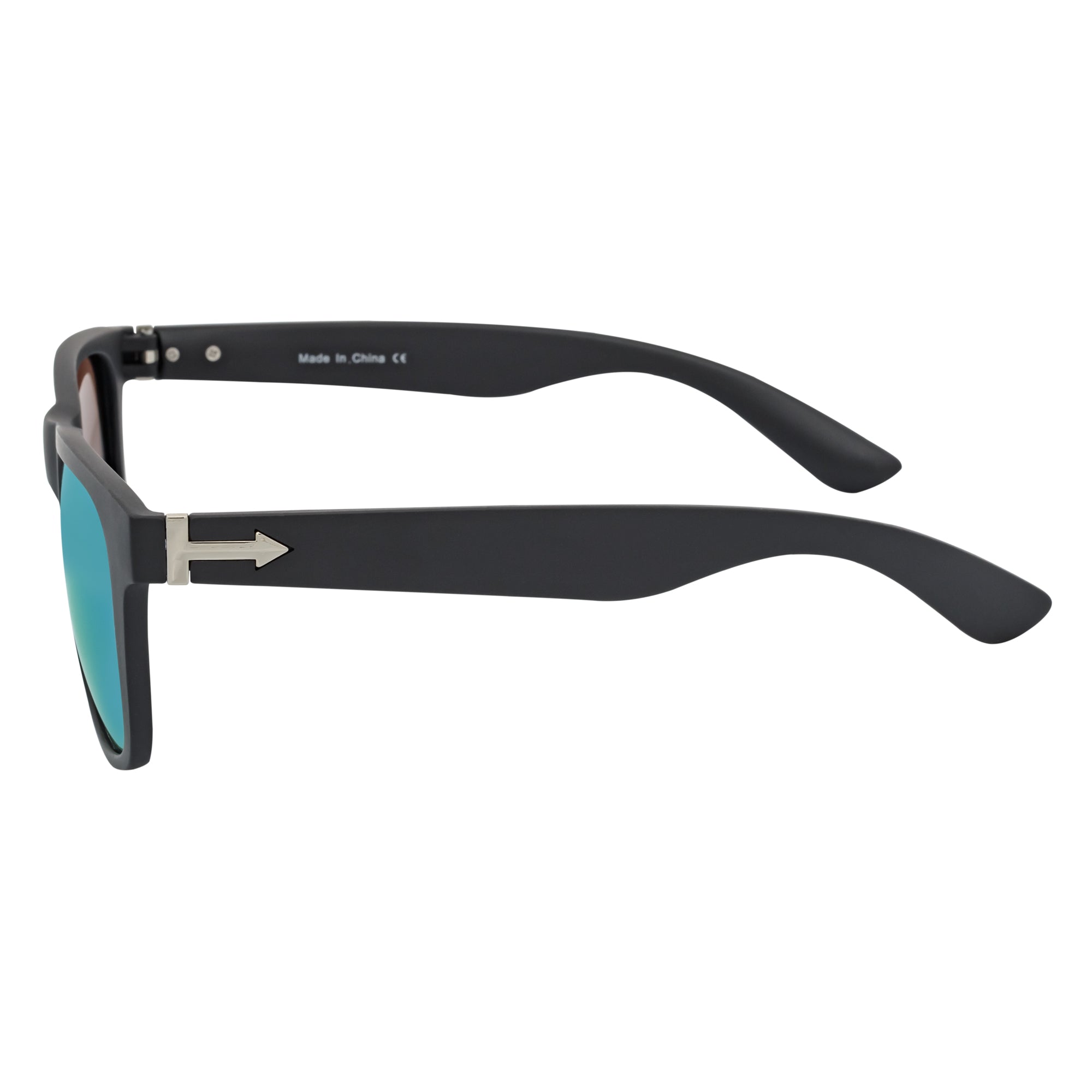 PRESTON - Polarized Large Horn Rimmed Sunglasses Matte Black Yellow Mirror