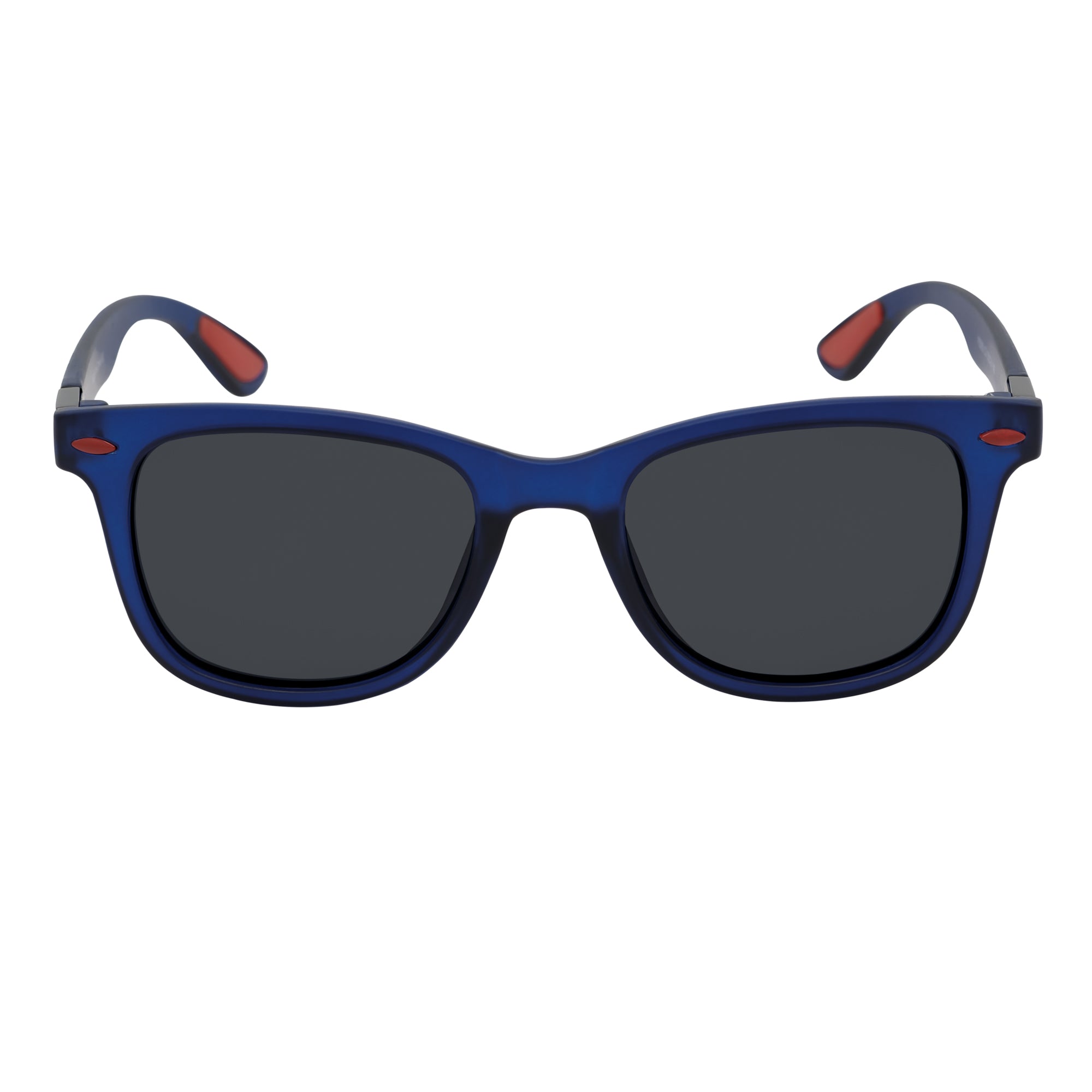 WAYSPORT - Polarized Horn Rimmed Sunglasses Matte Blue Smoke Lens