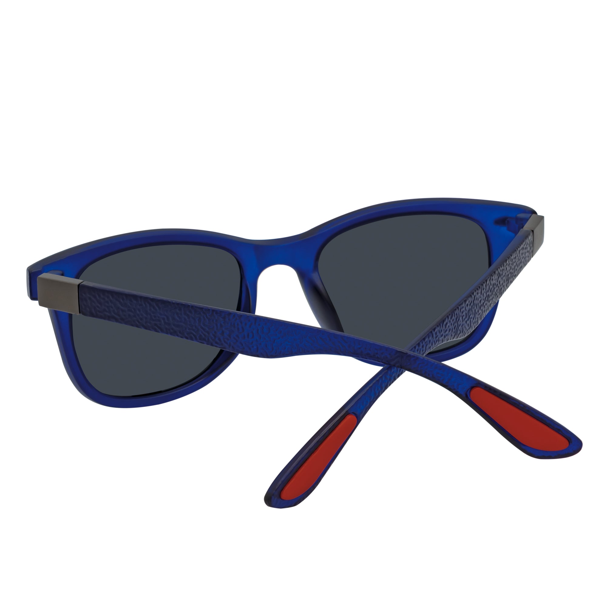 WAYSPORT - Polarized Horn Rimmed Sunglasses Matte Blue Smoke Lens