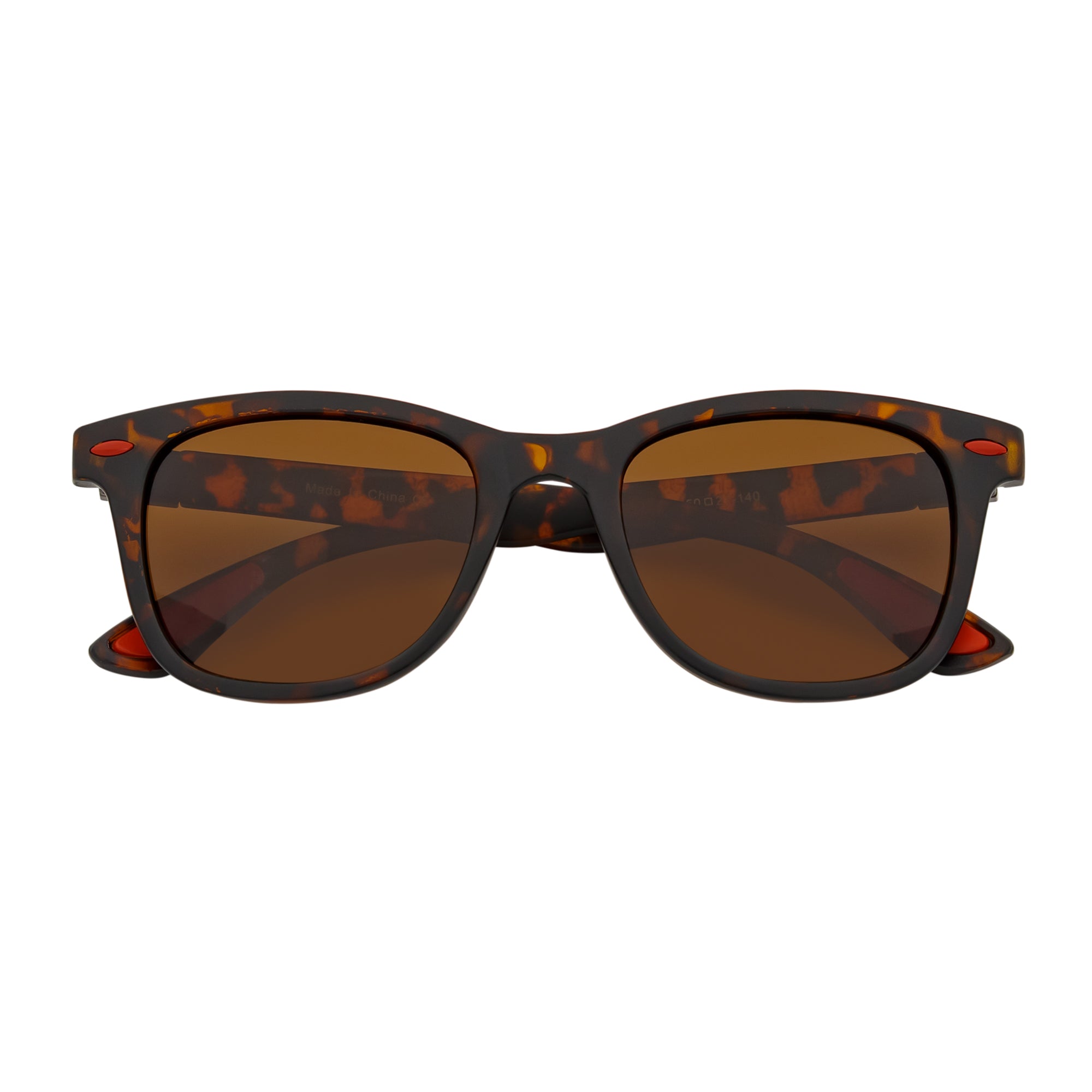 WAYSPORT - Polarized Horn Rimmed Matte Brown Sunglasses Brown Lens