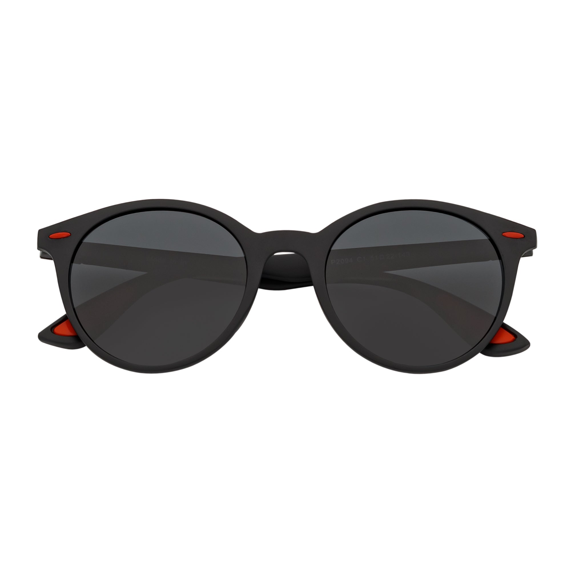 RAYSPORT - Polarized P3 Round Sunglasses Textured Matte Black Smoke Lens