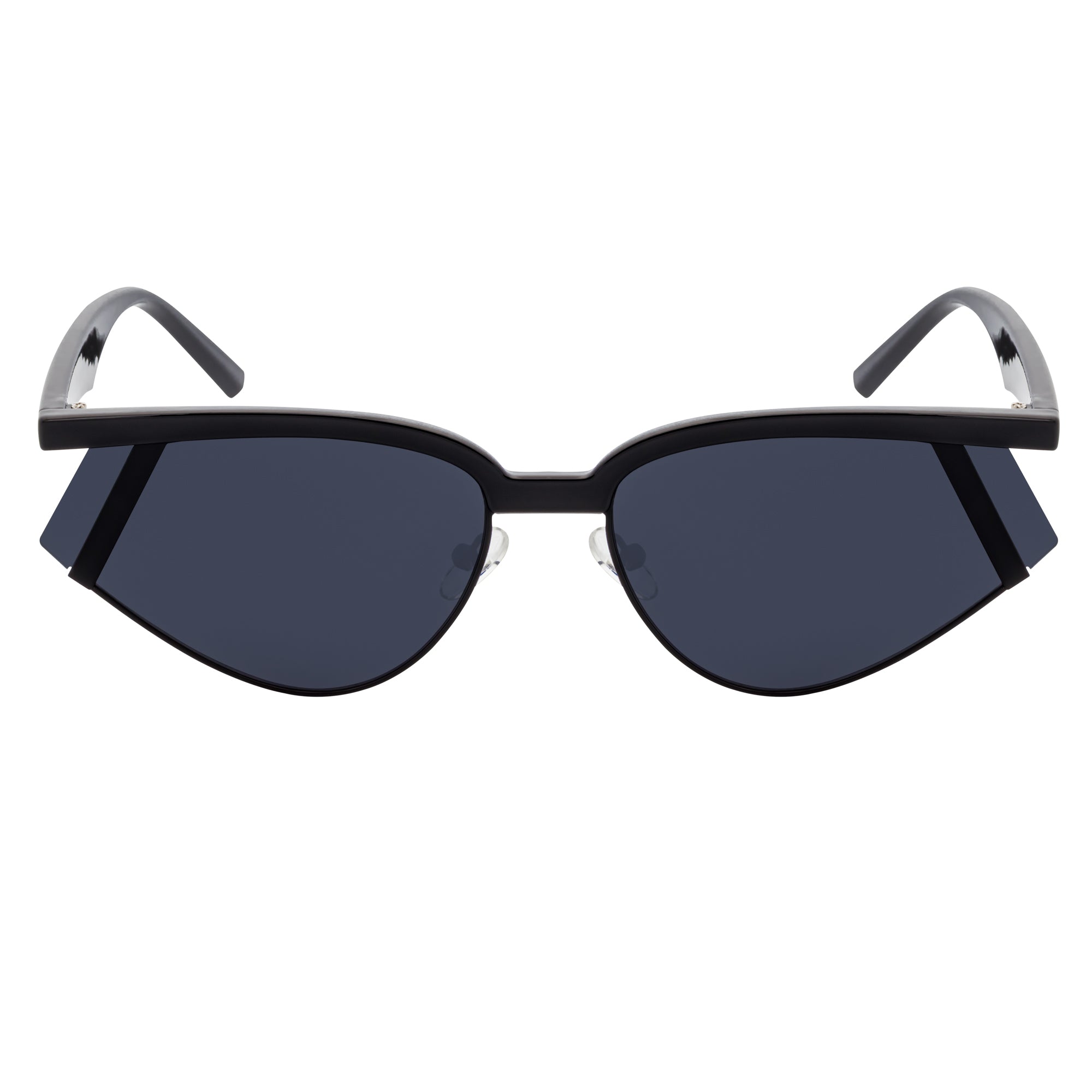 WILSHIRE - Rimless Cat Eye Sunglasses Black Smoke