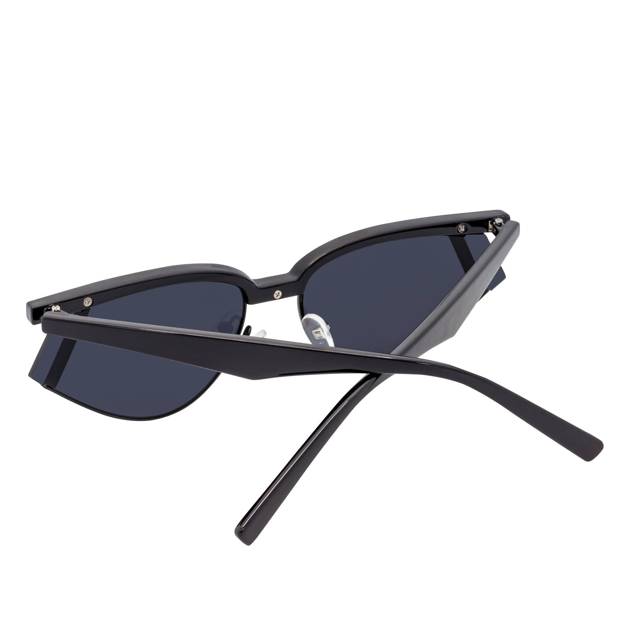 WILSHIRE - Rimless Cat Eye Sunglasses Black Smoke