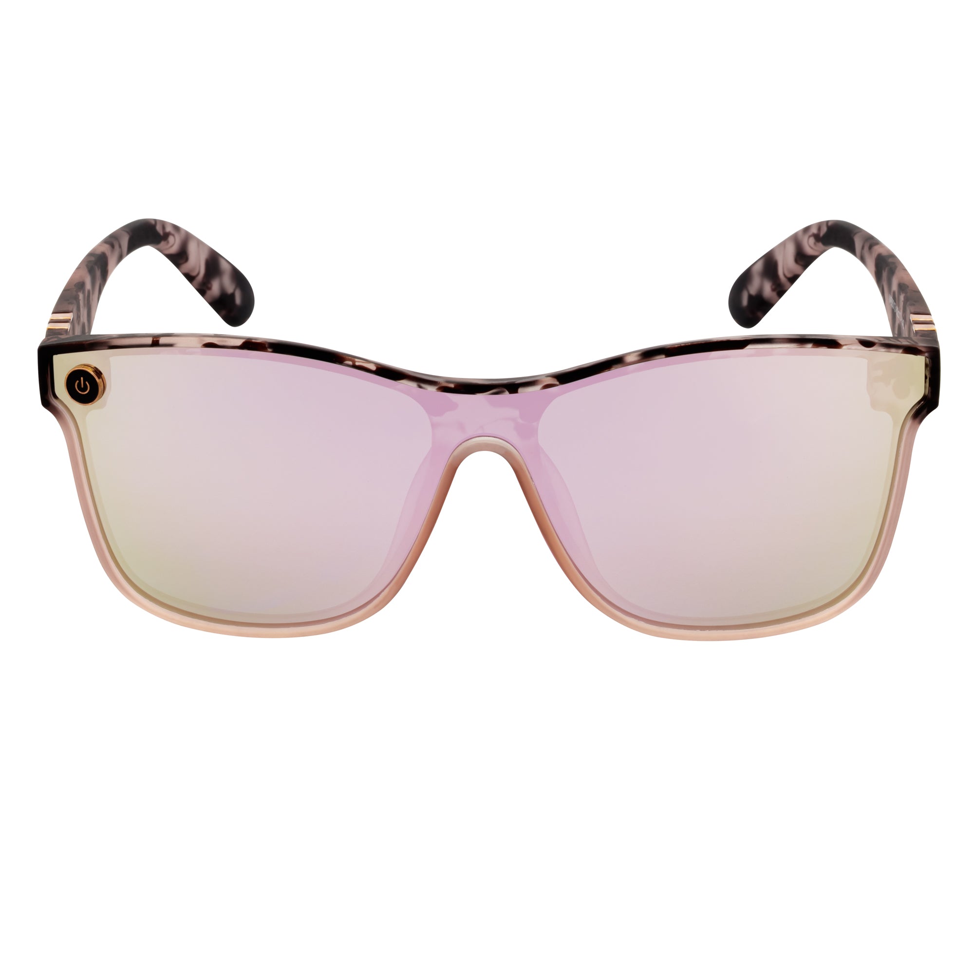 ZENITH - Mono Lens Shield Horn Rimmed Sunglasses Tortoise Pink Mirror