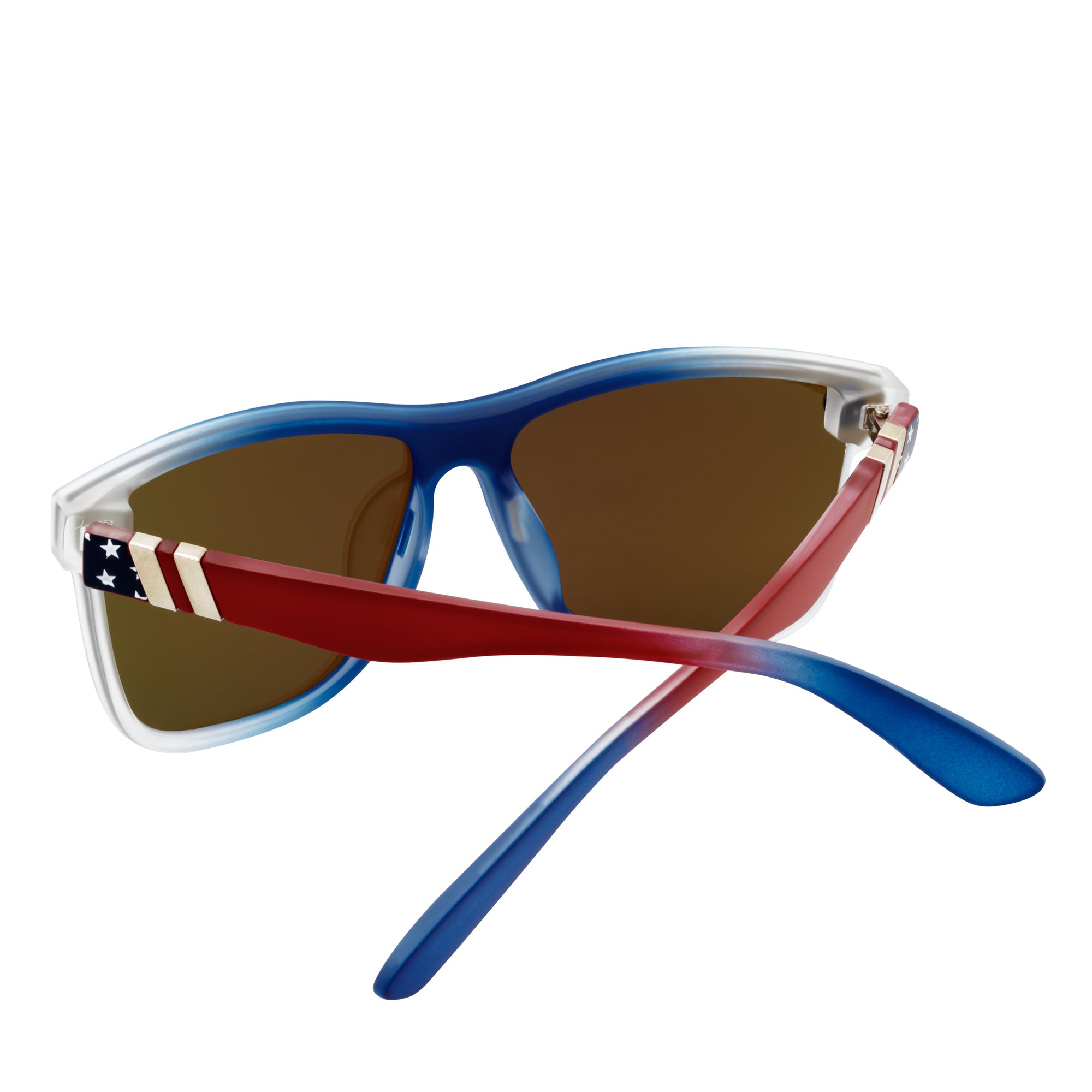 ZENITH - Mono Lens Shield Horn Rimmed Sunglasses RWB Flag Blue Mirror