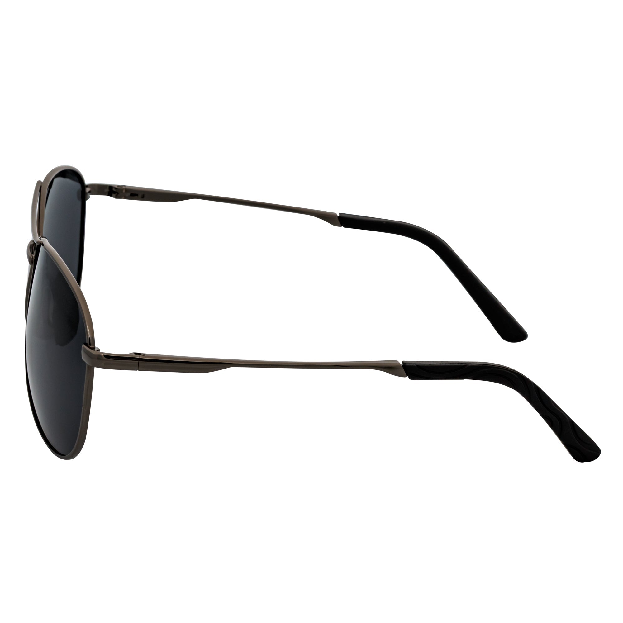 ACE - Polarized 90s Flex Arm Metal Round Aviator Sunglasses Gunmetal Smoke