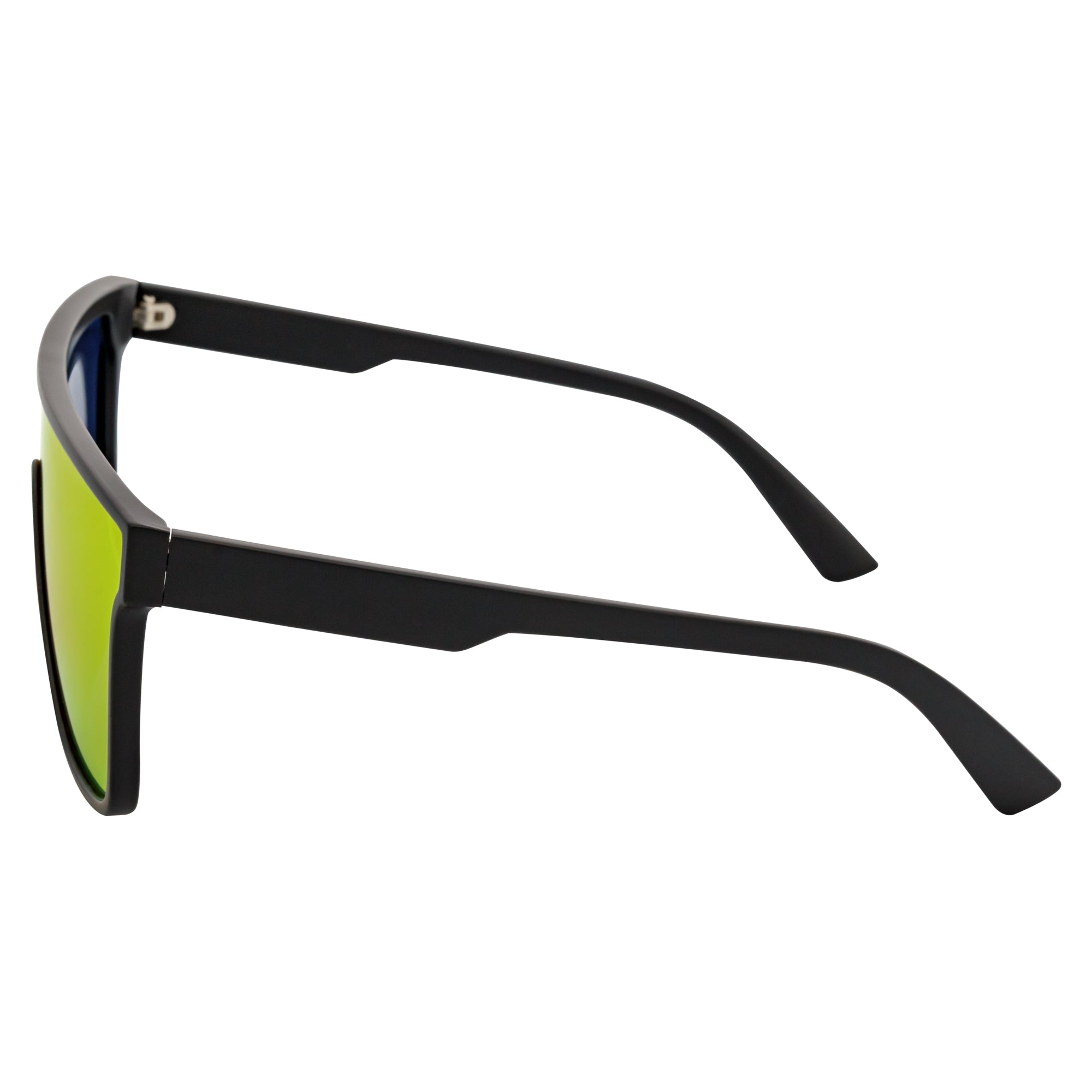 AEON - Flat Top Shield Polarized Sunglasses Mono Lens Black Orange Mirror