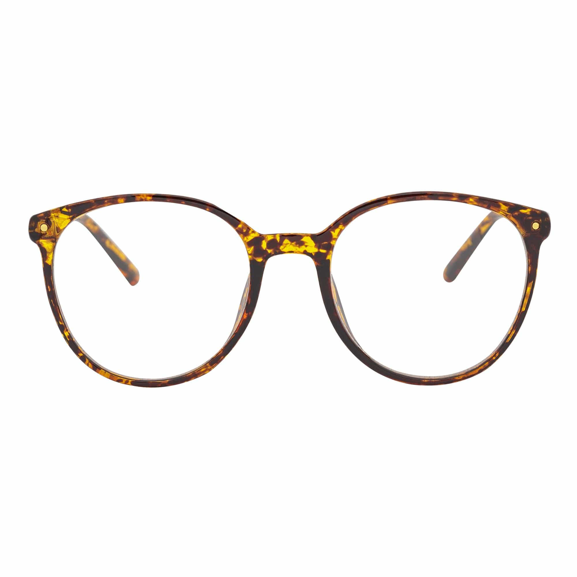 ARBUS - Round Horn Rimmed Blue Light Glasses Tortoise Shell Clear Lens