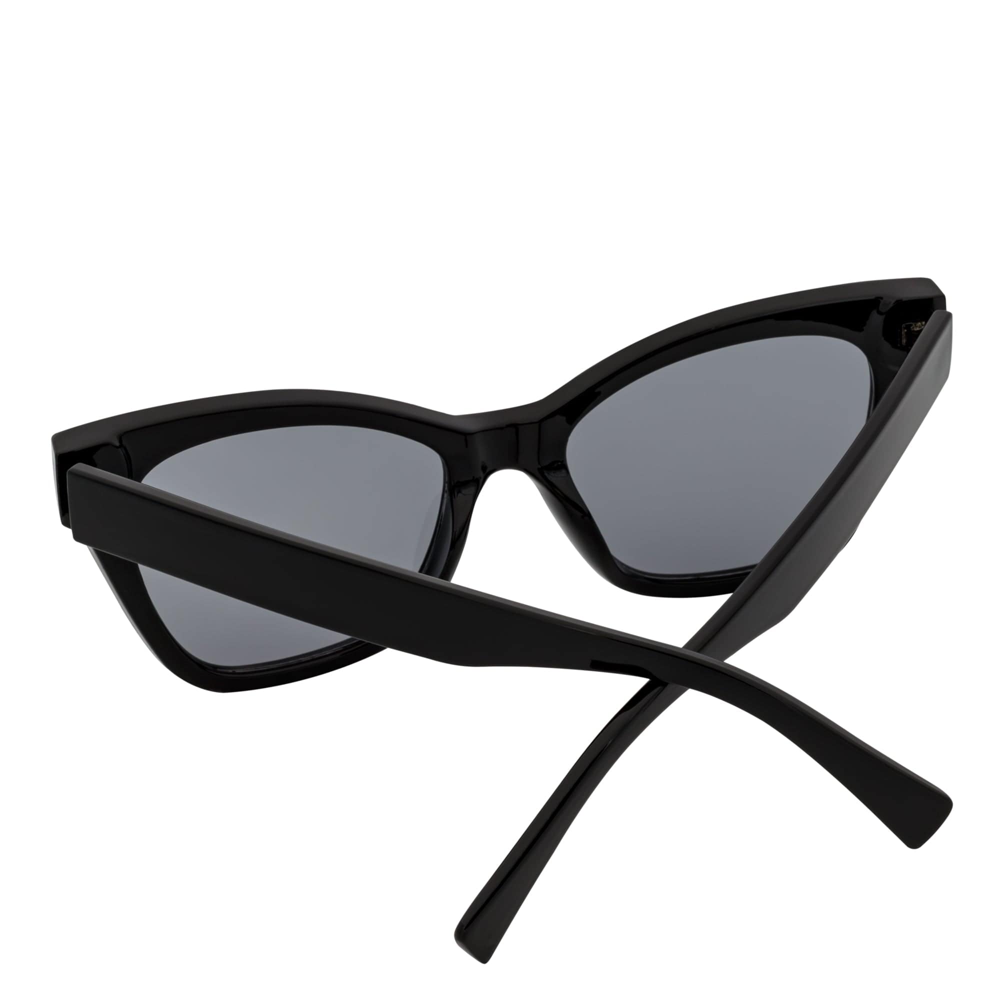 AUDREY - Womens Oversize Mid Century Modern Cat Eye Sunglasses Black Smoke