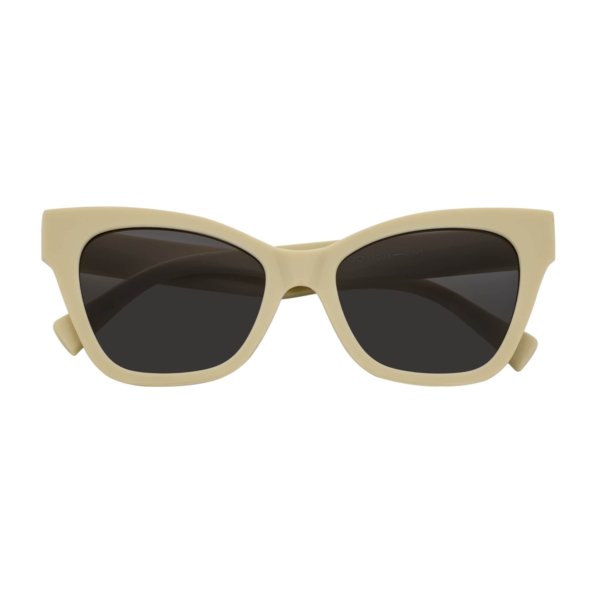 AUDREY - Womens Oversize Mid Century Modern Cat Eye Sunglasses Cream Smoke Tint