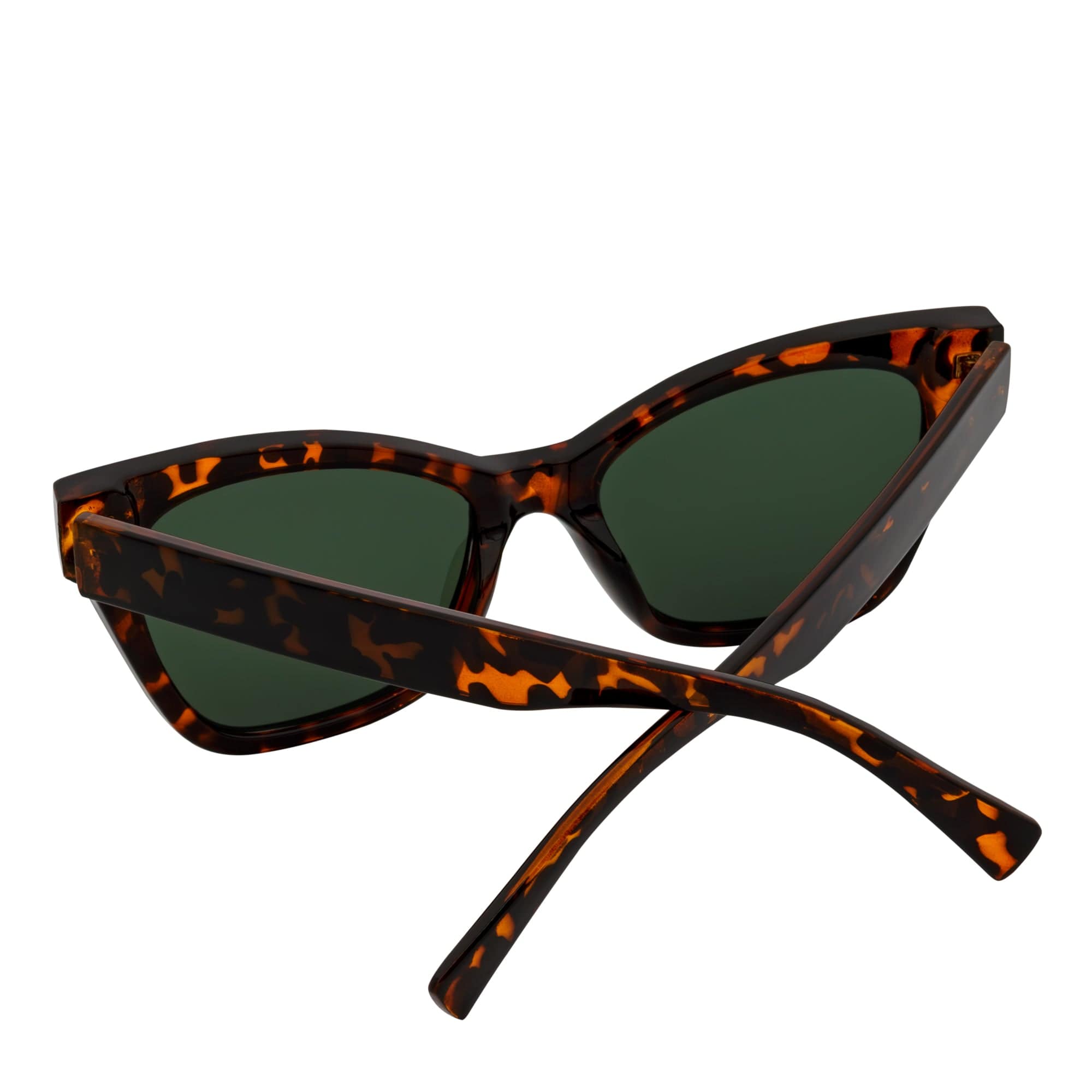 AUDREY - Womens Oversize Mid Century Modern Cat Eye Sunglasses Tortoise Green