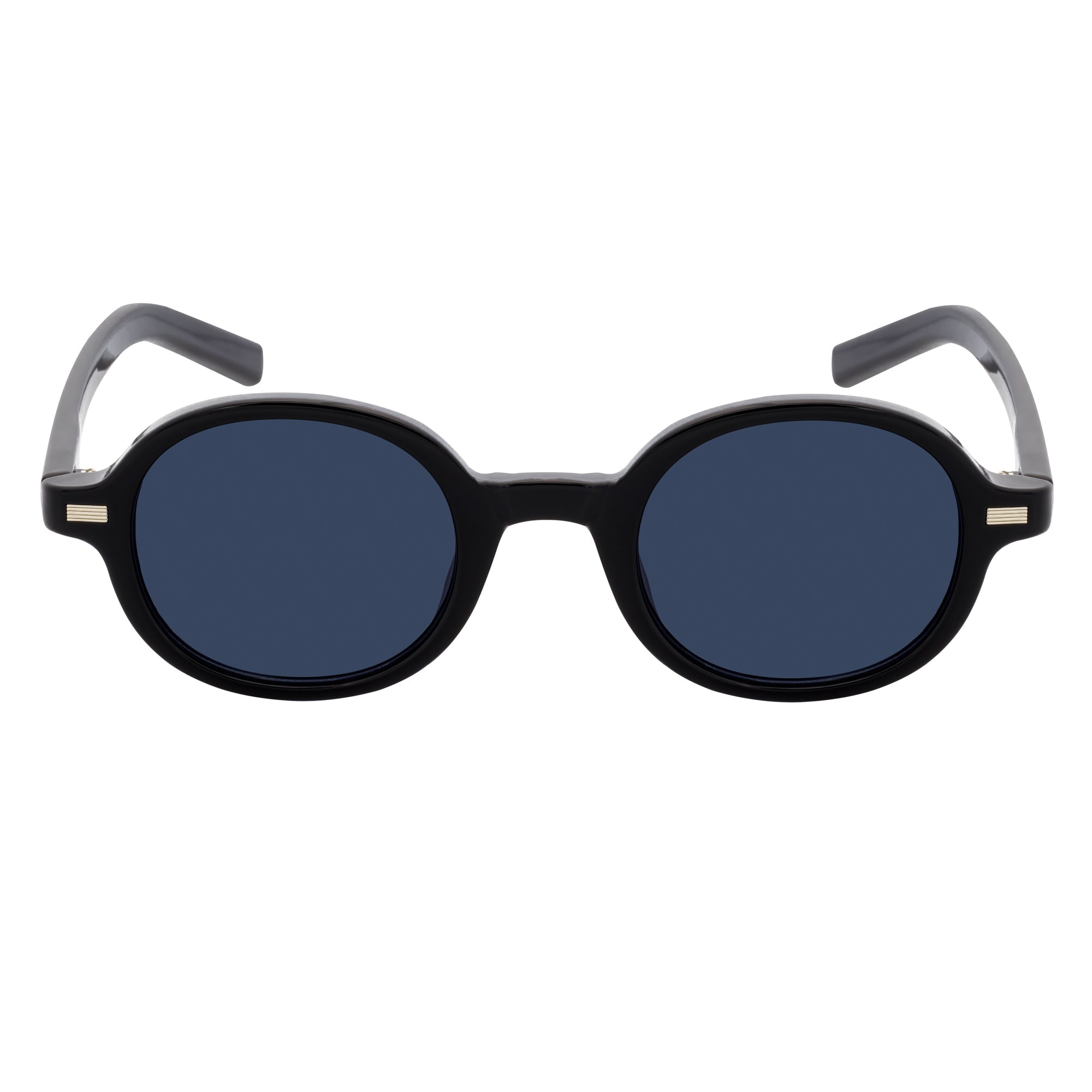 BARON - Small Round Sunglasses Black Smoke