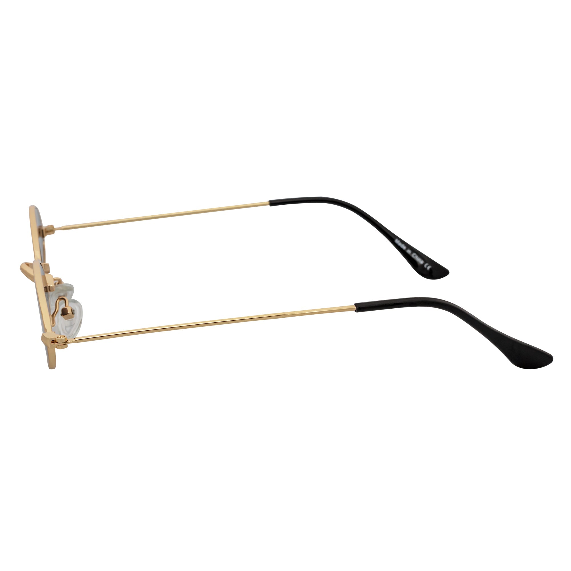 BECK - Retro Modern Small Metal Round Oval 90s Gold Sunglasses Smoke Lens