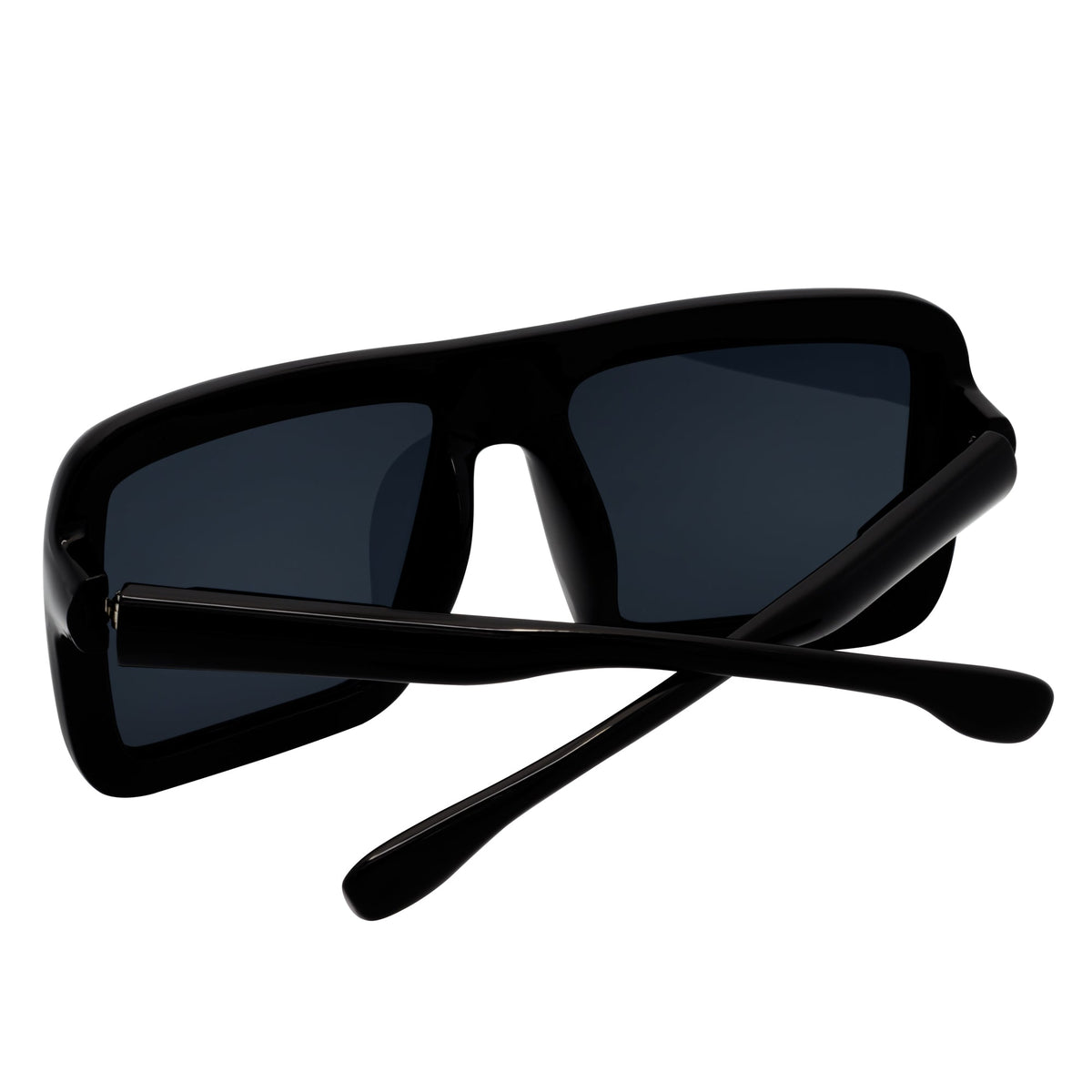 BLOQUE - Oversized Thick Flat Top Square Sunglasses Black Smoke