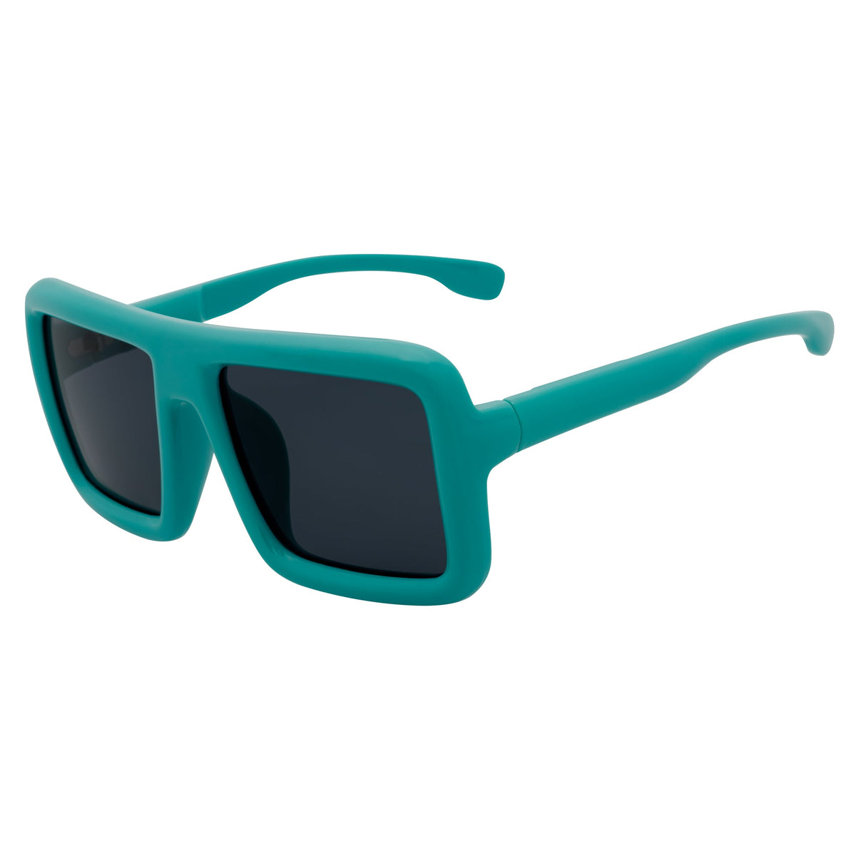 BLOQUE - Oversized Thick Flat Top Square Sunglasses Green Smoke