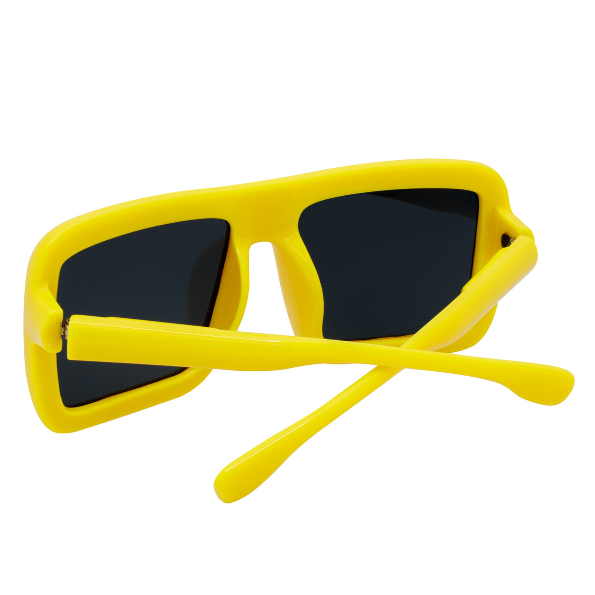 BLOQUE - Oversized Thick Flat Top Square Sunglasses Yellow Smoke