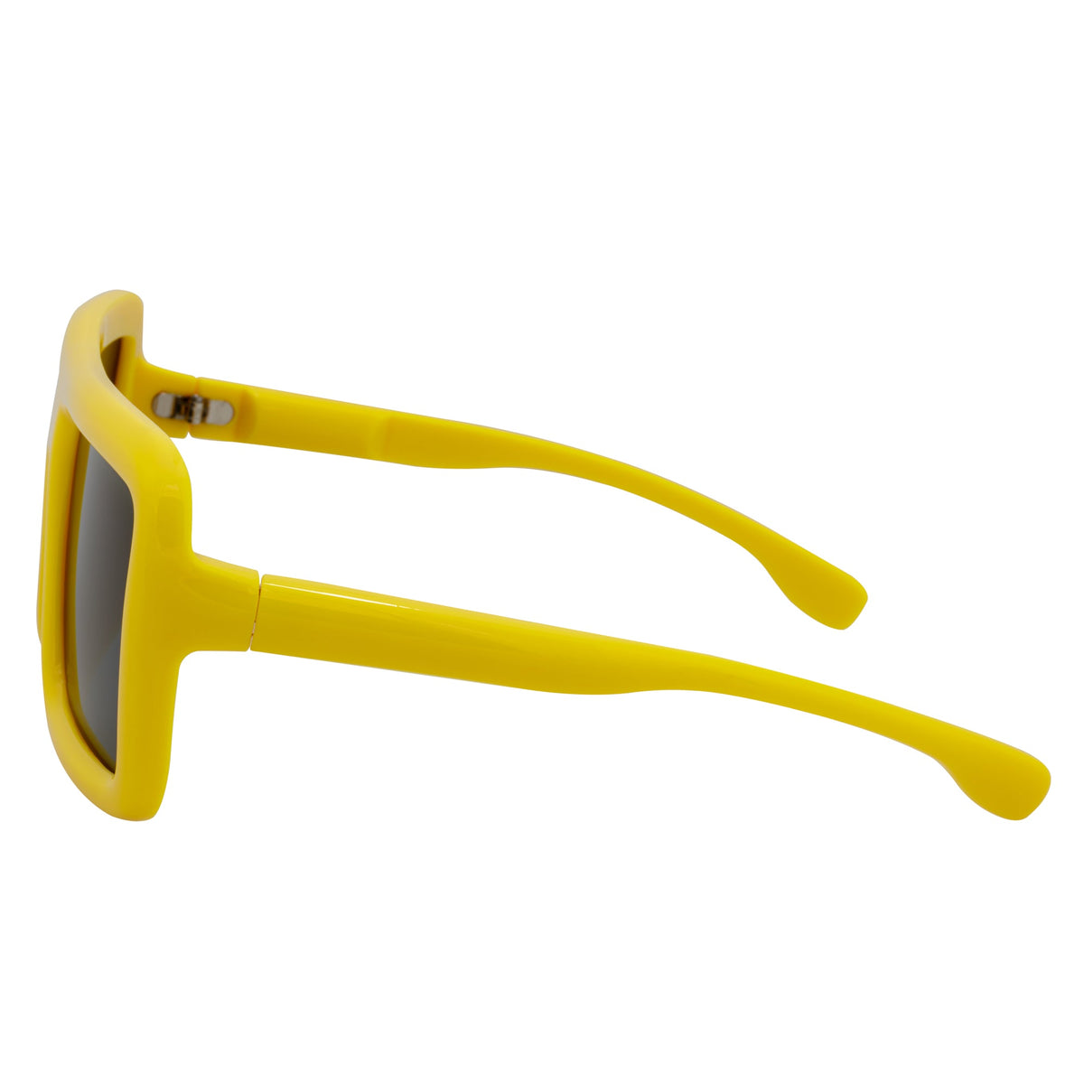 BLOQUE - Oversized Thick Flat Top Square Sunglasses Yellow Smoke