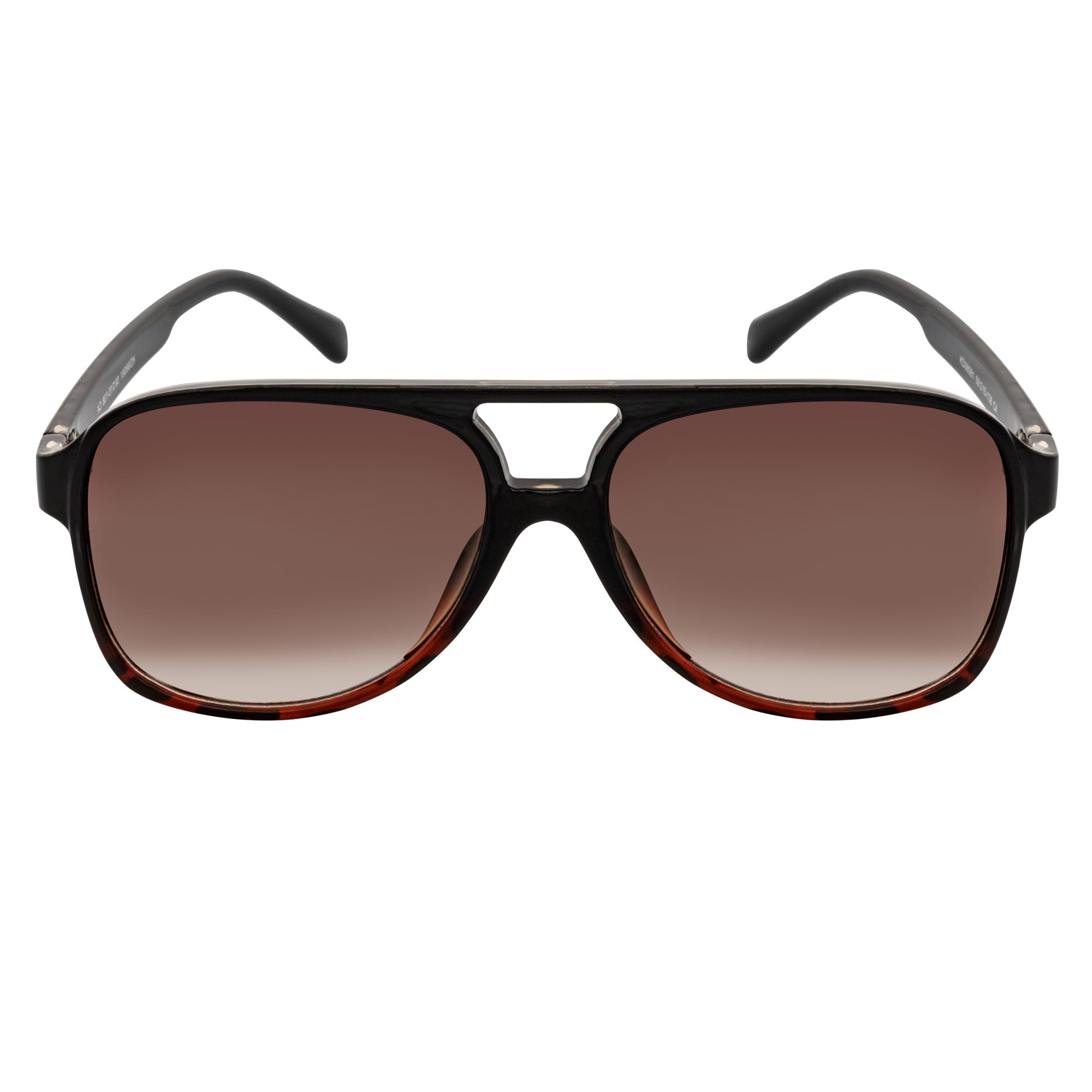 BRASCO - Classic Teardrop Aviator Black - Tortoise Sunglasses Amber Fade