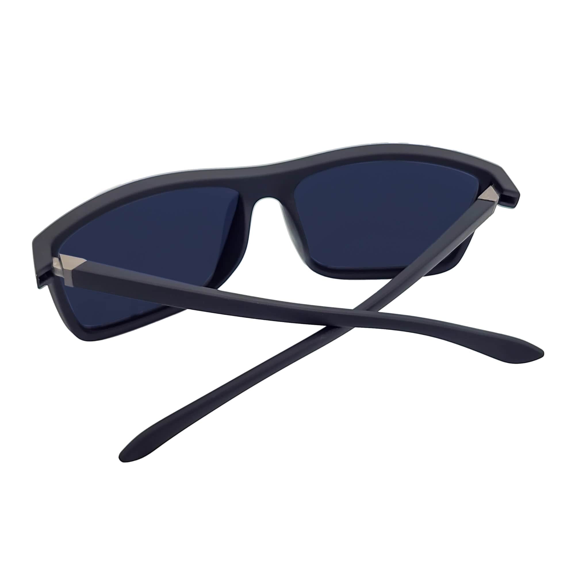 BRISTOL - Polarized Modern Rectangle Sunglasses Soft Matte Black Dark Smoke Tint