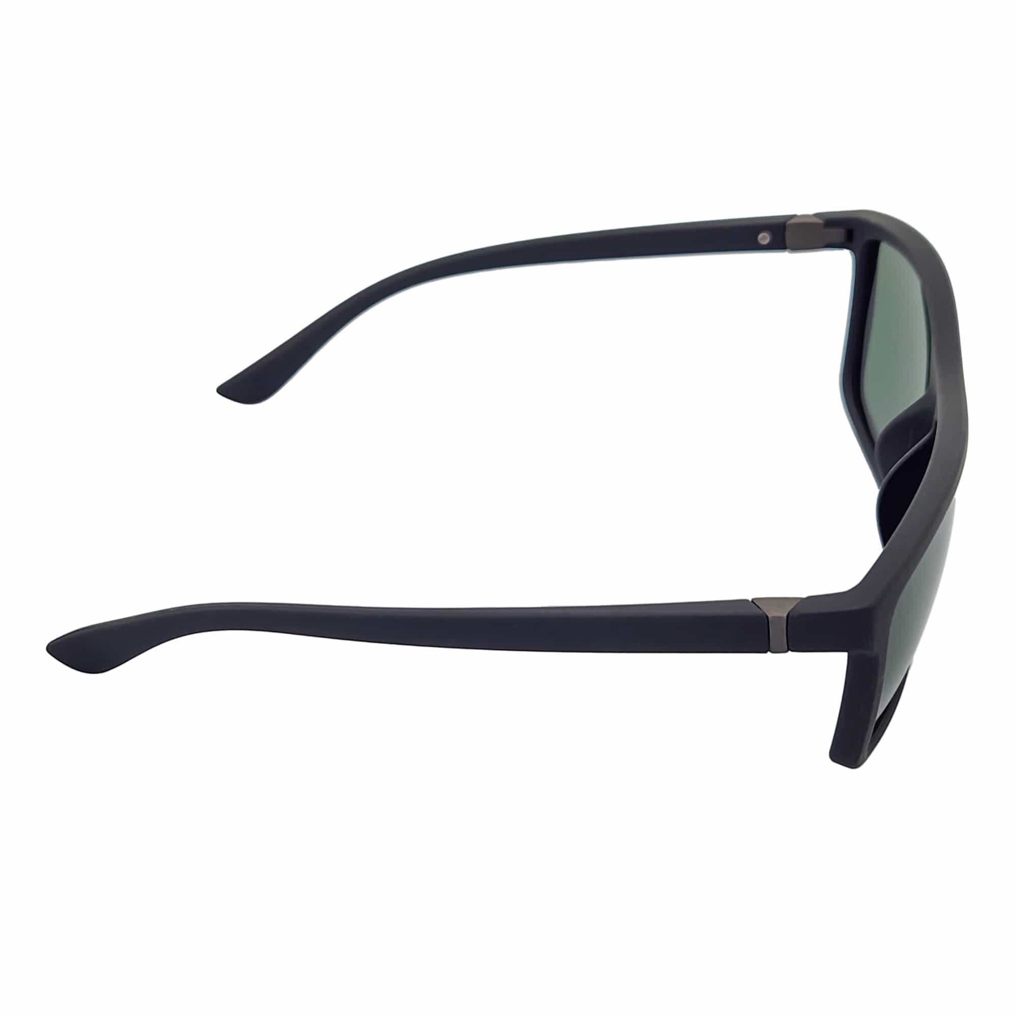 BRISTOL - Polarized Modern Rectangle Sunglasses Soft Matte Black Green Tint - MorspecsM1019-2