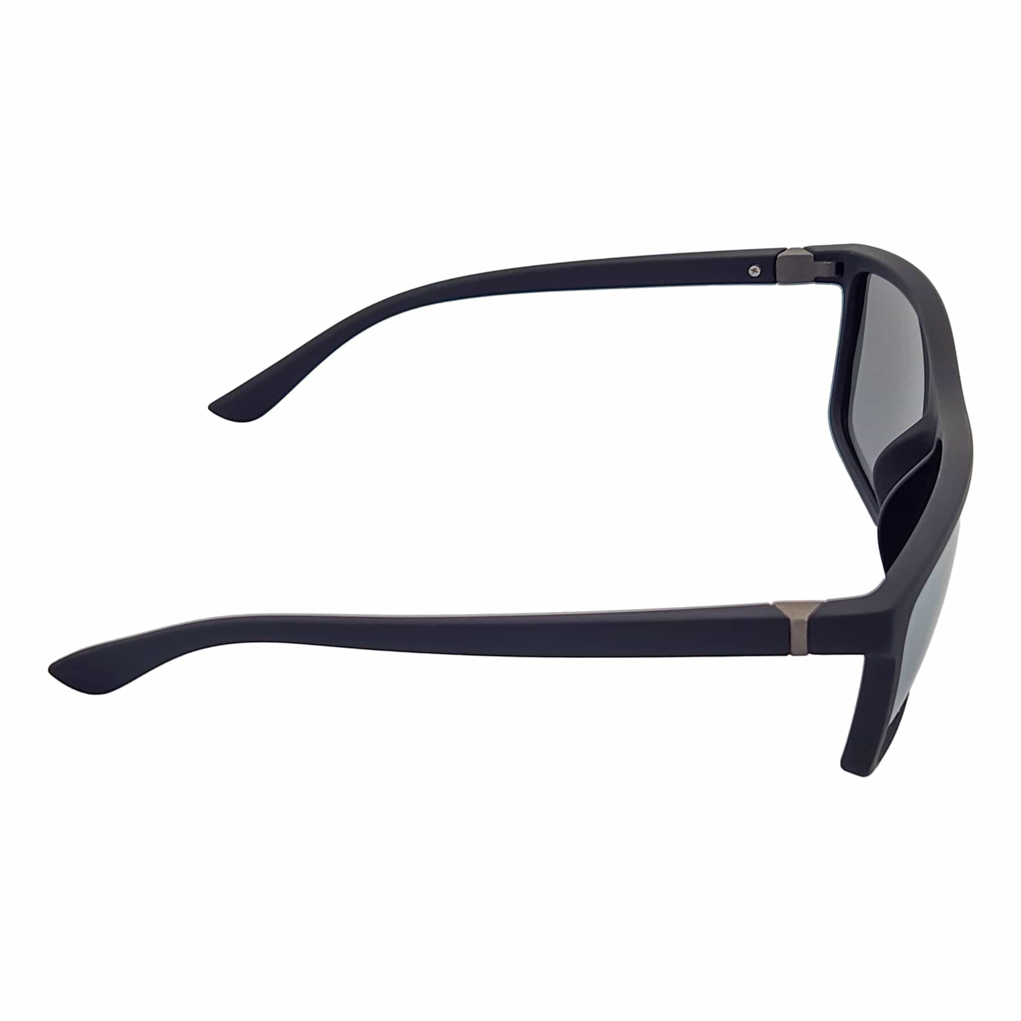 BRISTOL - Polarized Modern Rectangle Sunglasses Soft Matte Black Silver Mirror