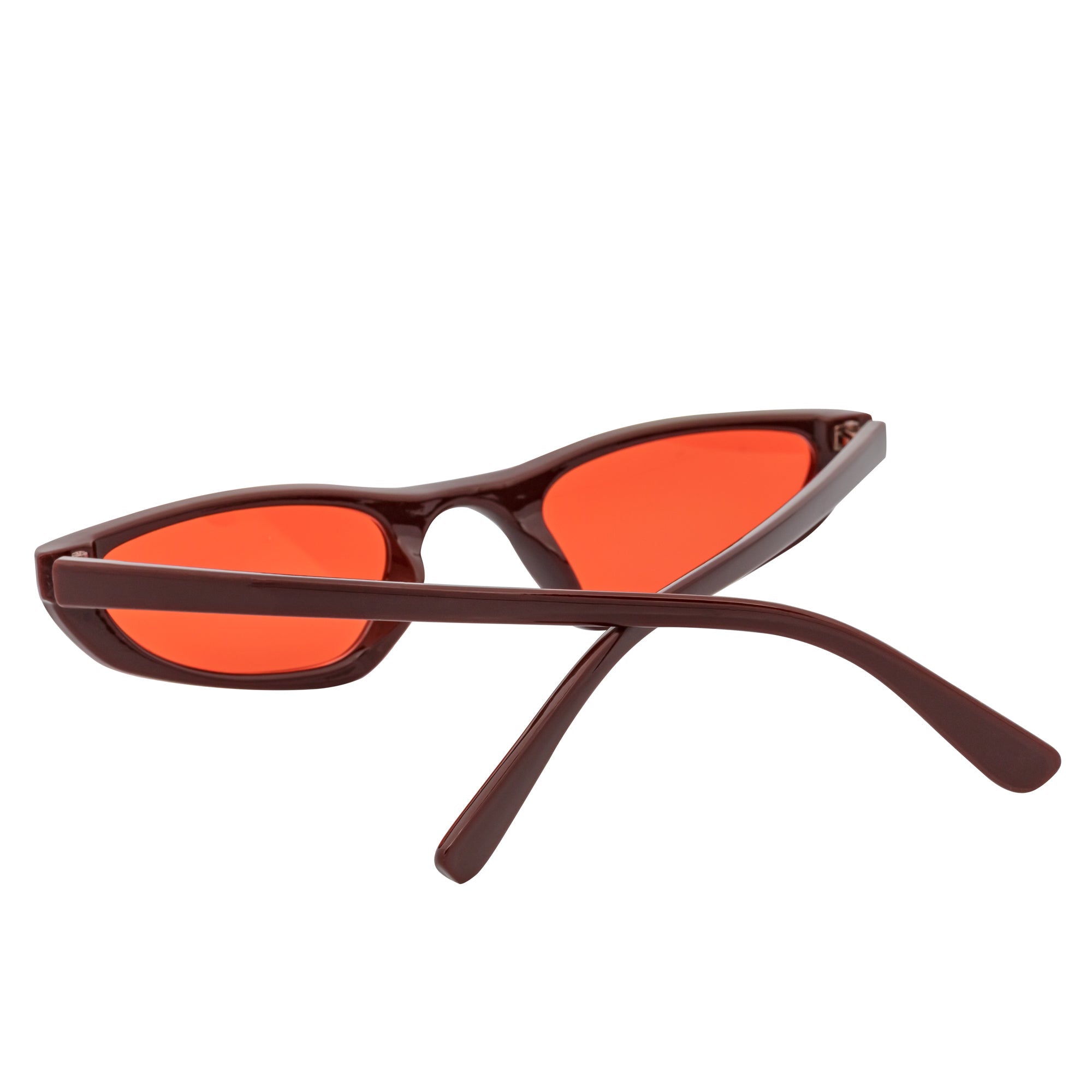 BURMESE - Retro Small 1990s Hexagonal Cat Eye Red Sunglasses Red Lens