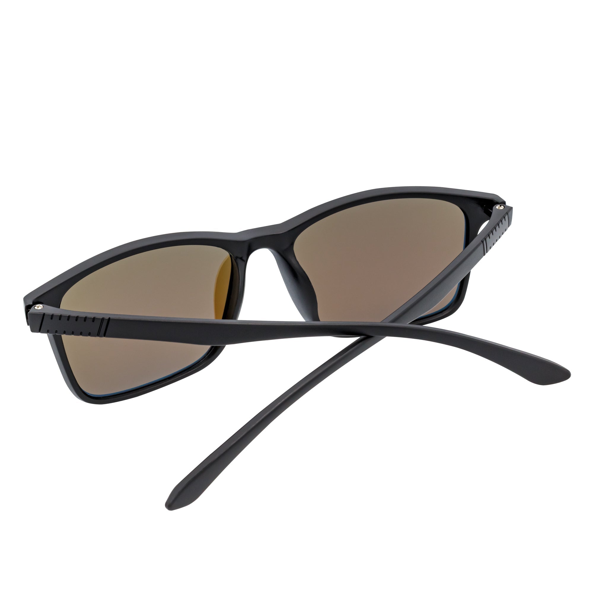 COMMUTER - Polarized Horn Rimmed Matte Black Sunglasses Blue Mirror