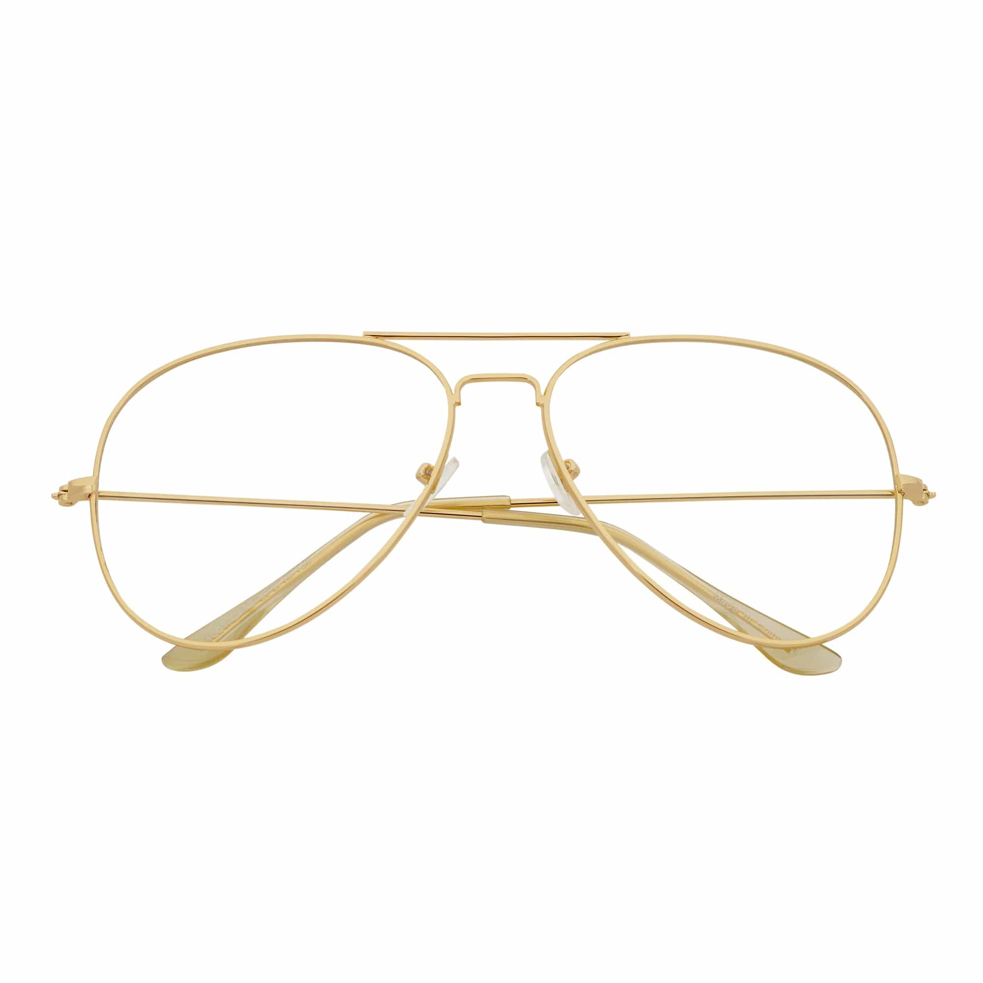 COOPER - Large Metal Aviator Blue Light Glasses Gold Clear Lens Glasses 54mm