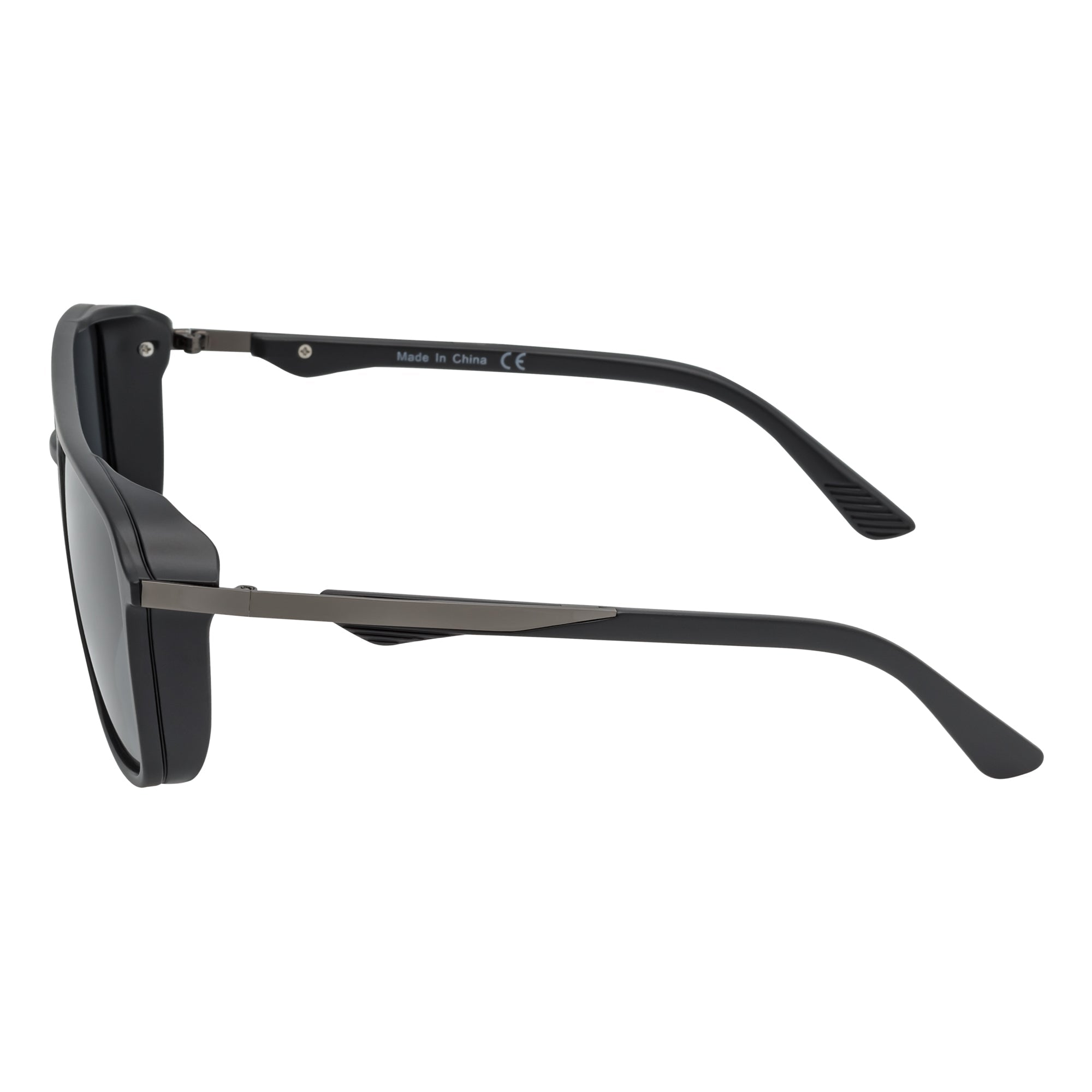COVERT - Polarized Square Side Cover Matte Black Sunglasses Smoke Lens