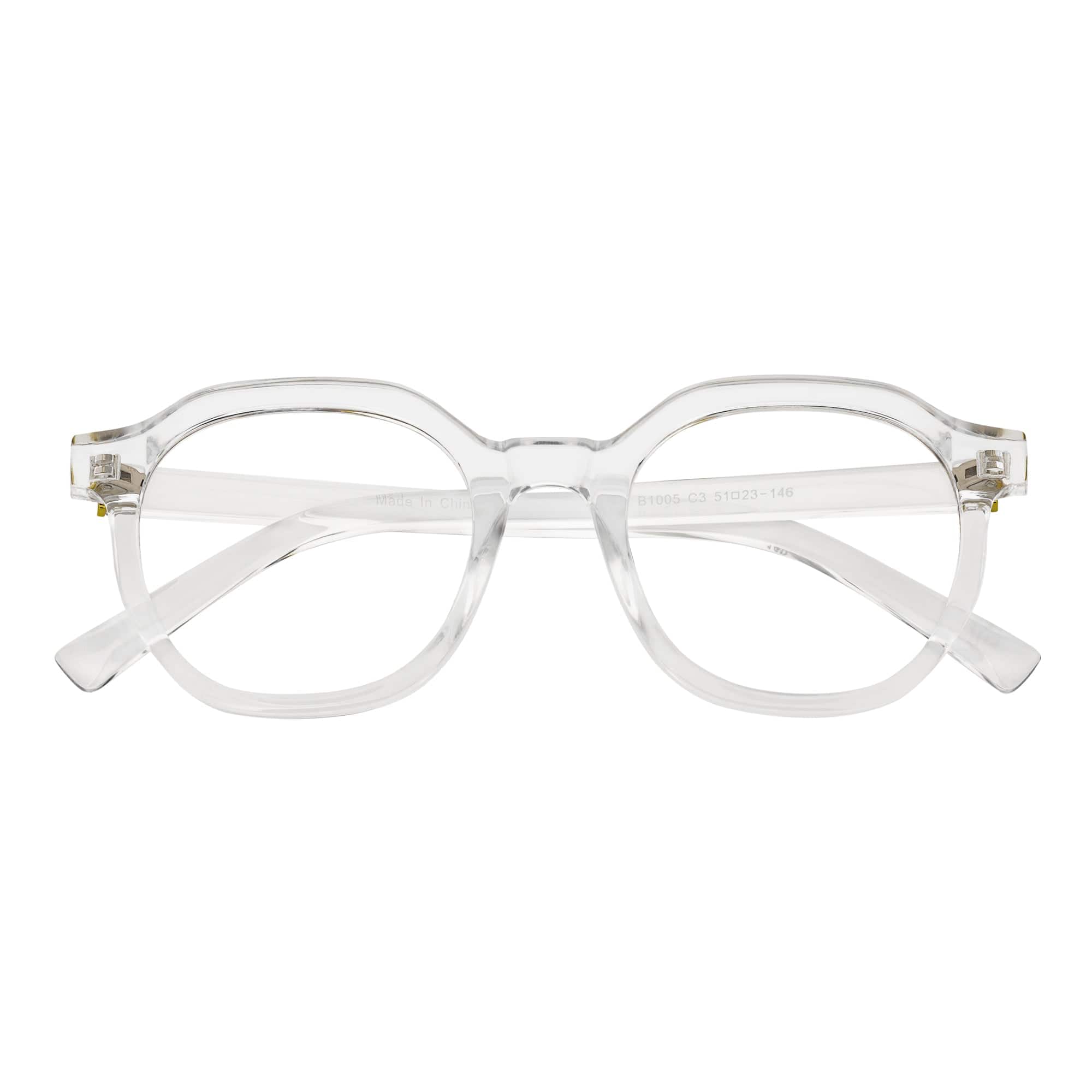 DARIO - Classic Round Horn Rimmed Blue Light Glasses Clear Frame Clear Lens - MorspecsM1106-3