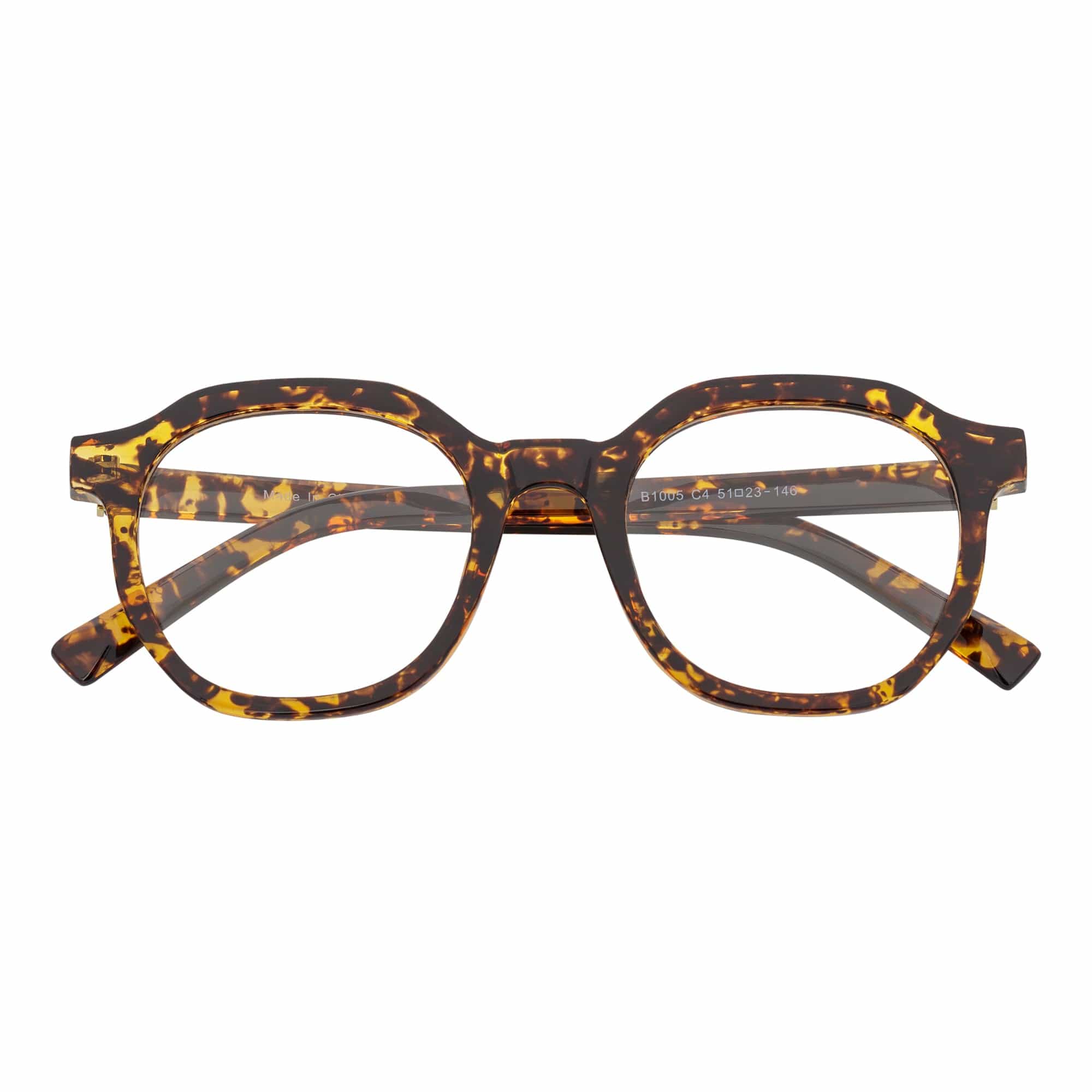 DARIO - Classic Round Horn Rimmed Blue Light Glasses Tortoise Shell Clear Lens