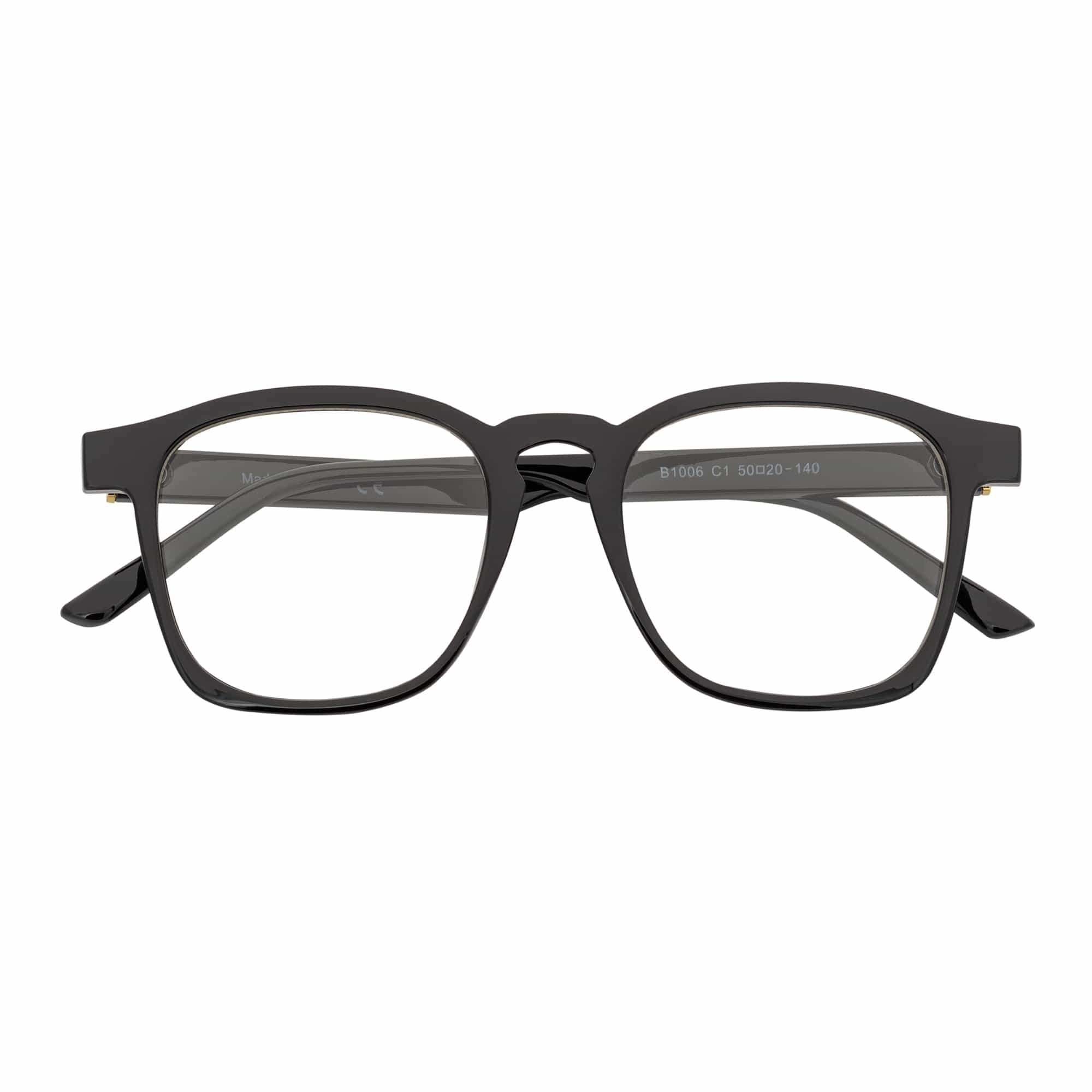 DENMARK - Square Horn Rimmed Blue Light Glasses Black Clear Lens