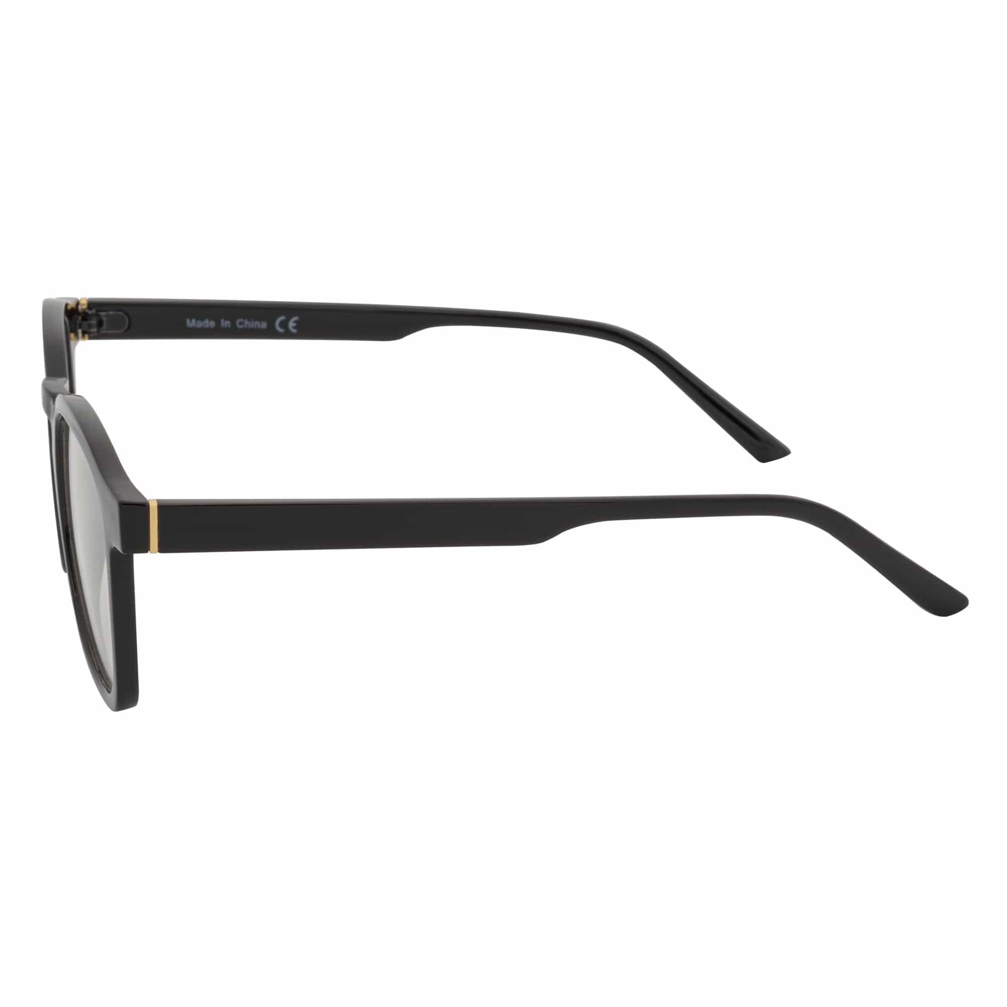 DENMARK - Square Horn Rimmed Blue Light Glasses Black Clear Lens