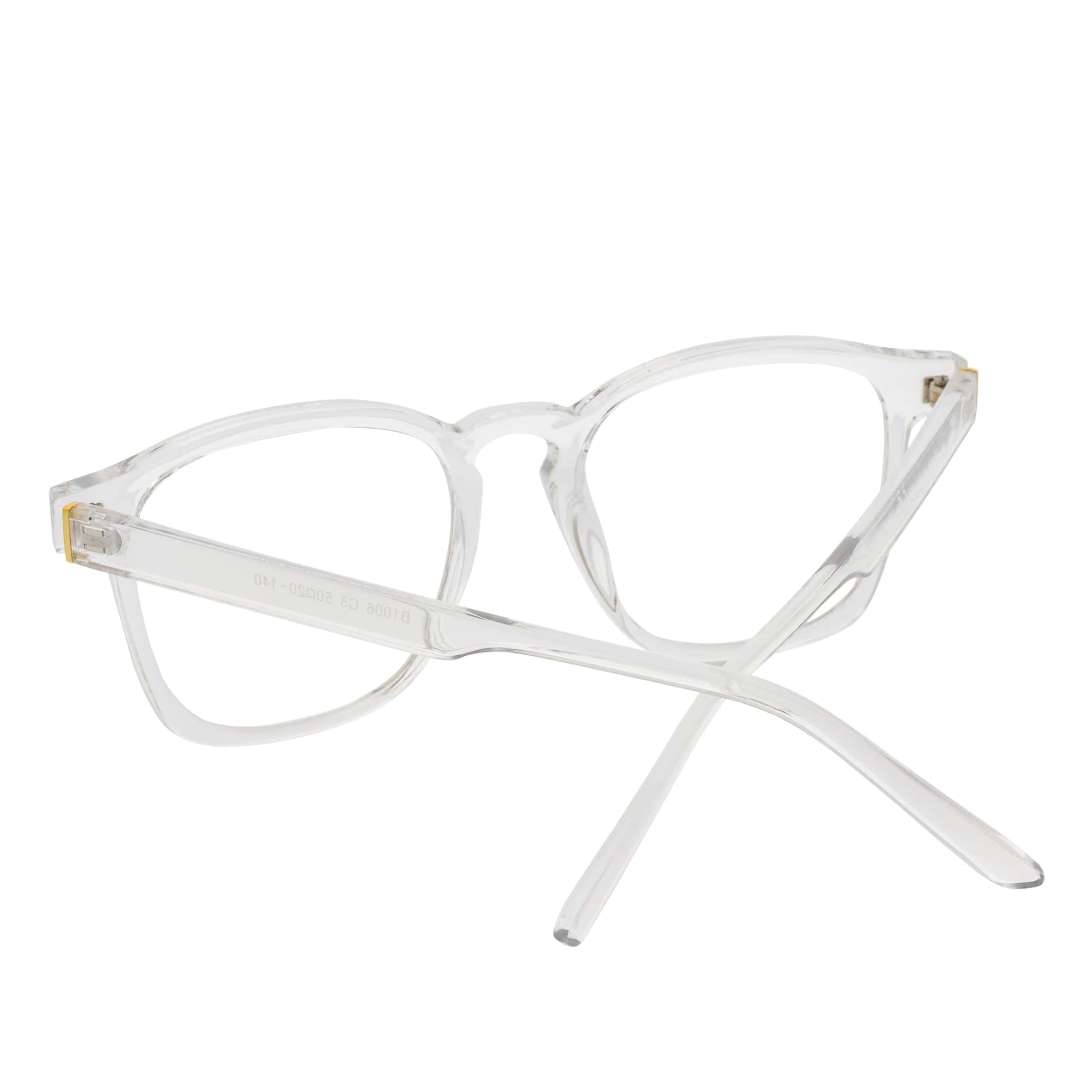 DENMARK - Square Horn Rimmed Blue Light Glasses Clear Clear Lens