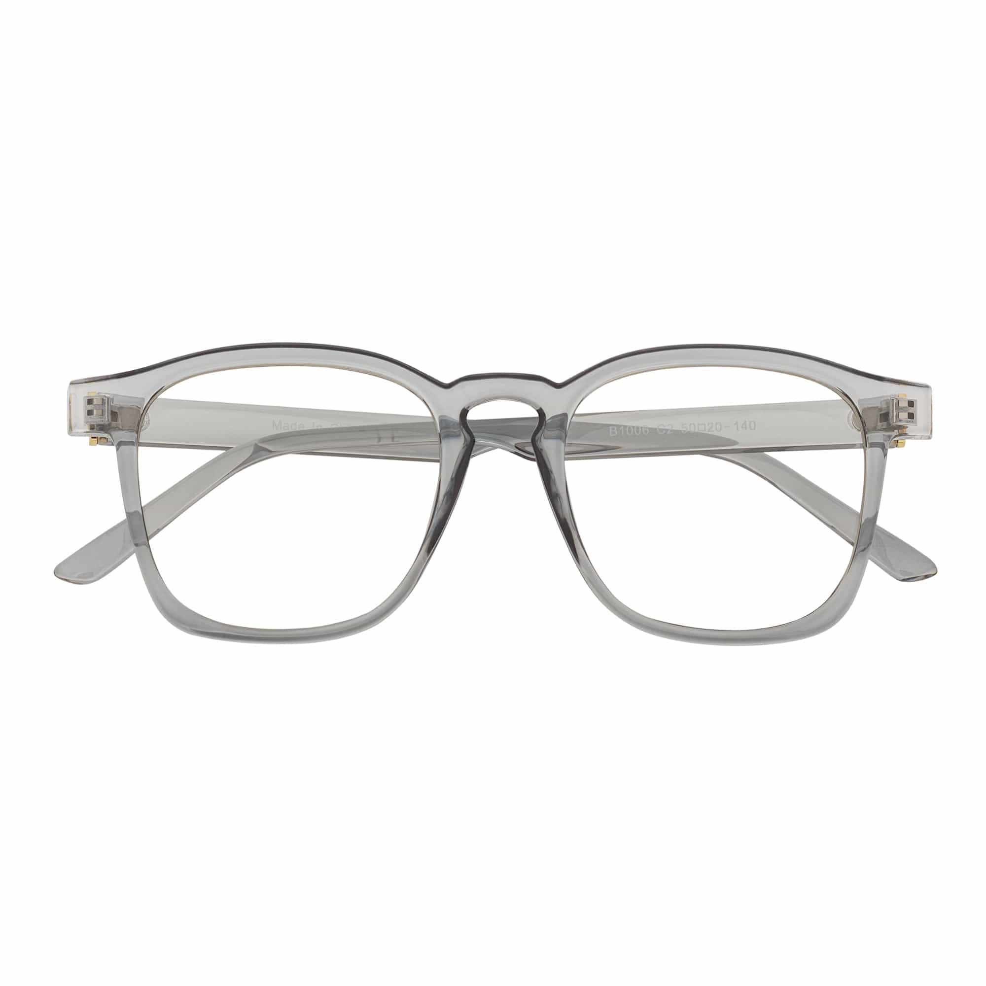 DENMARK - Square Horn Rimmed Blue Light Glasses Clear Gray Clear Lens