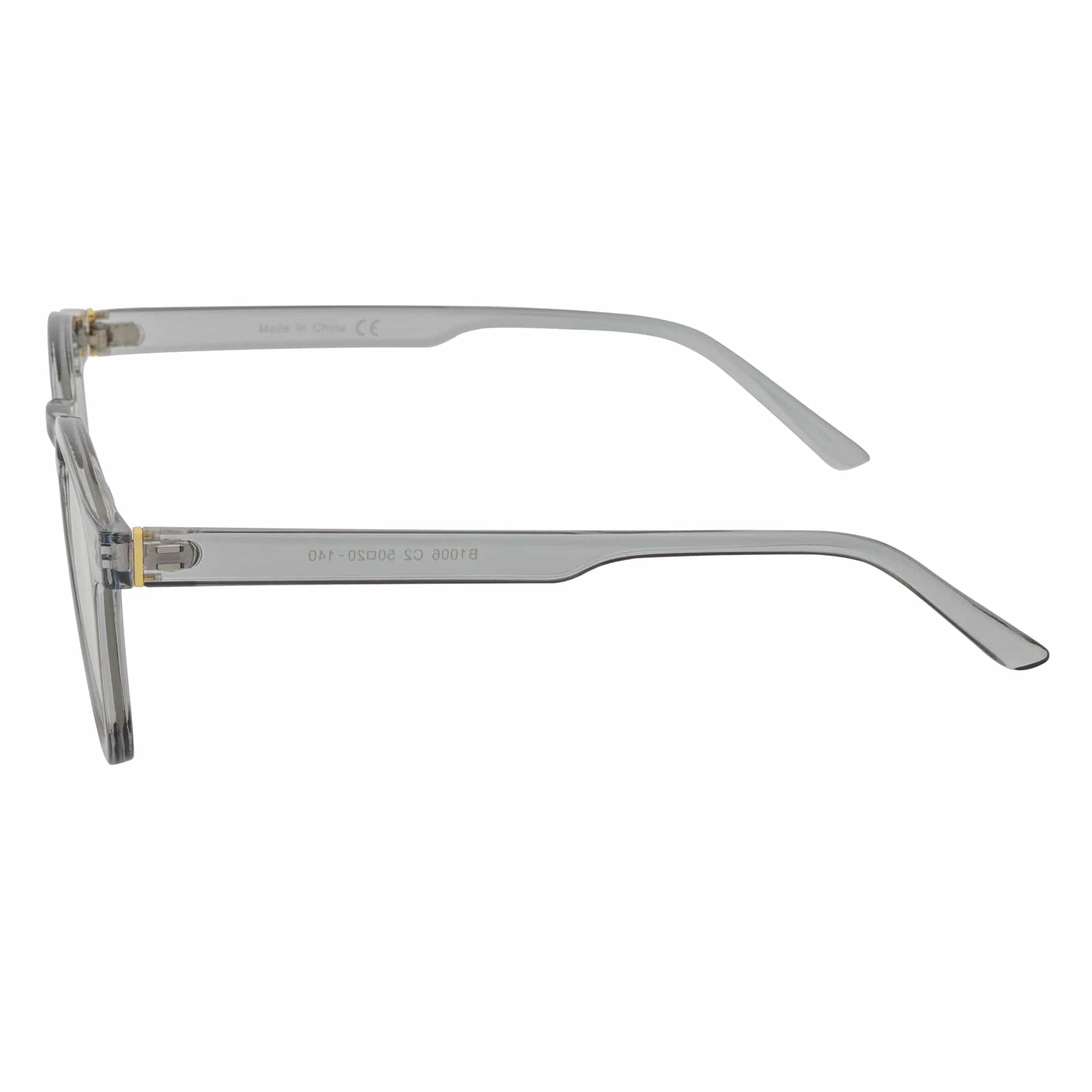 DENMARK - Square Horn Rimmed Blue Light Glasses Clear Gray Clear Lens