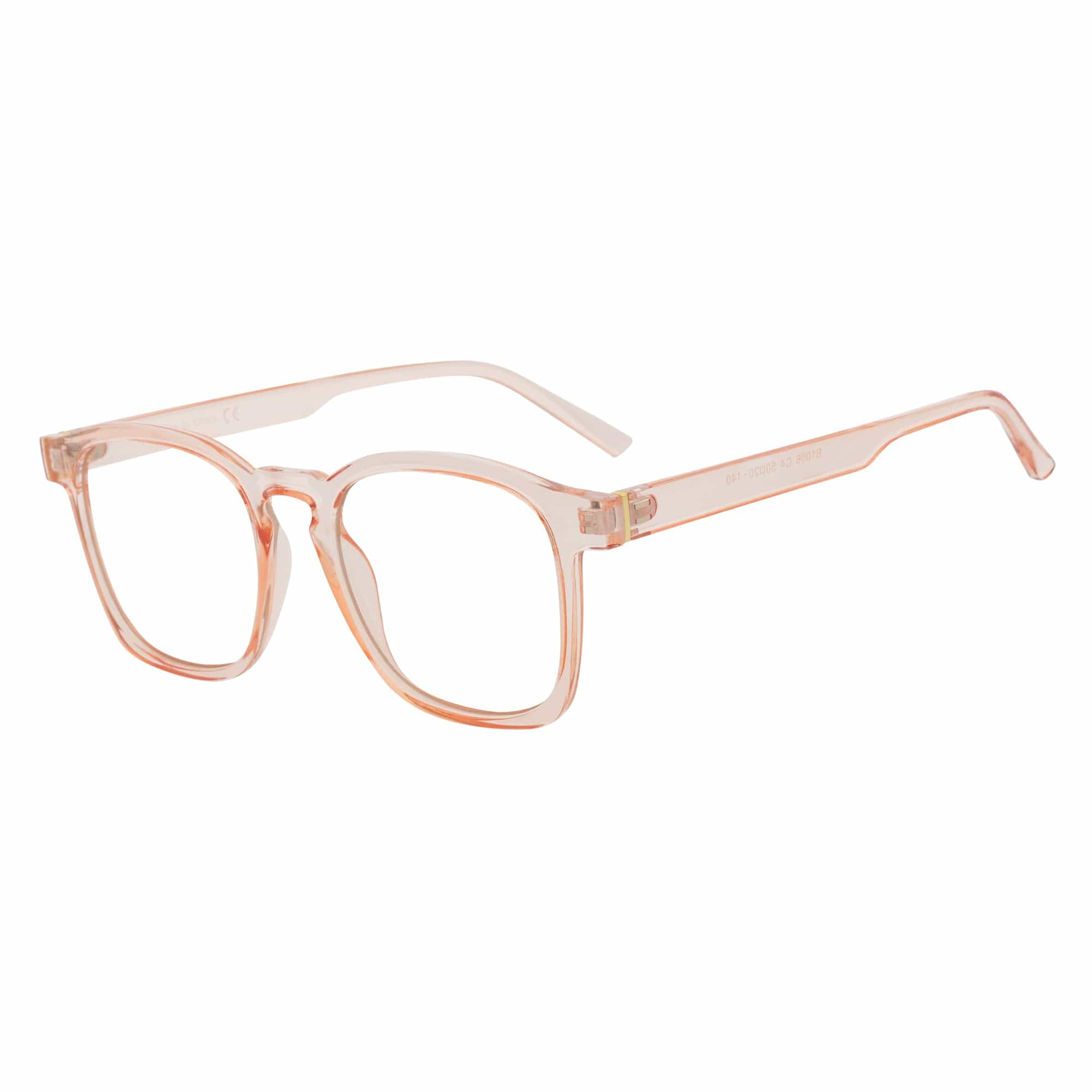 DENMARK - Square Horn Rimmed Blue Light Glasses Clear Pink Clear Lens
