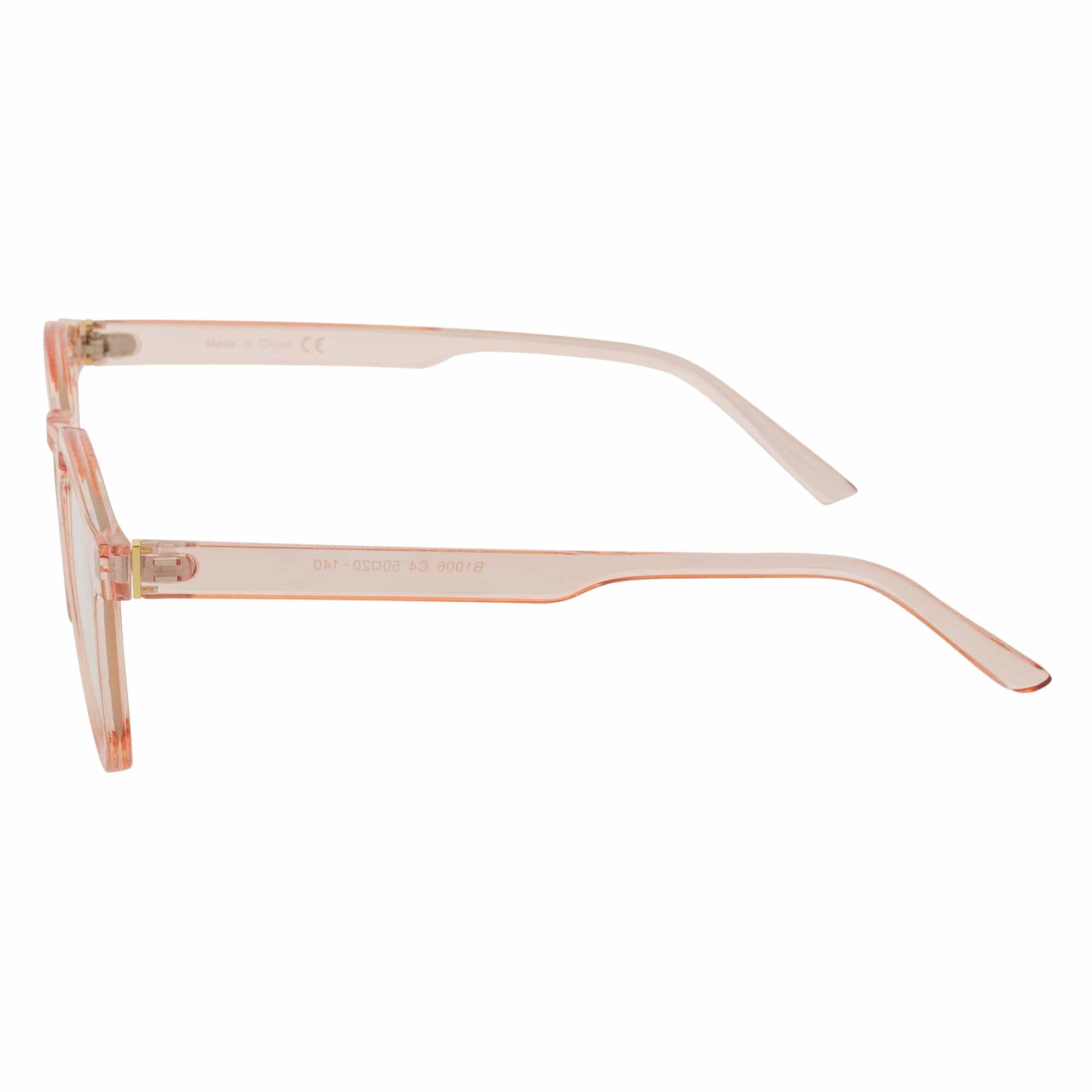 DENMARK - Square Horn Rimmed Blue Light Glasses Clear Pink Clear Lens