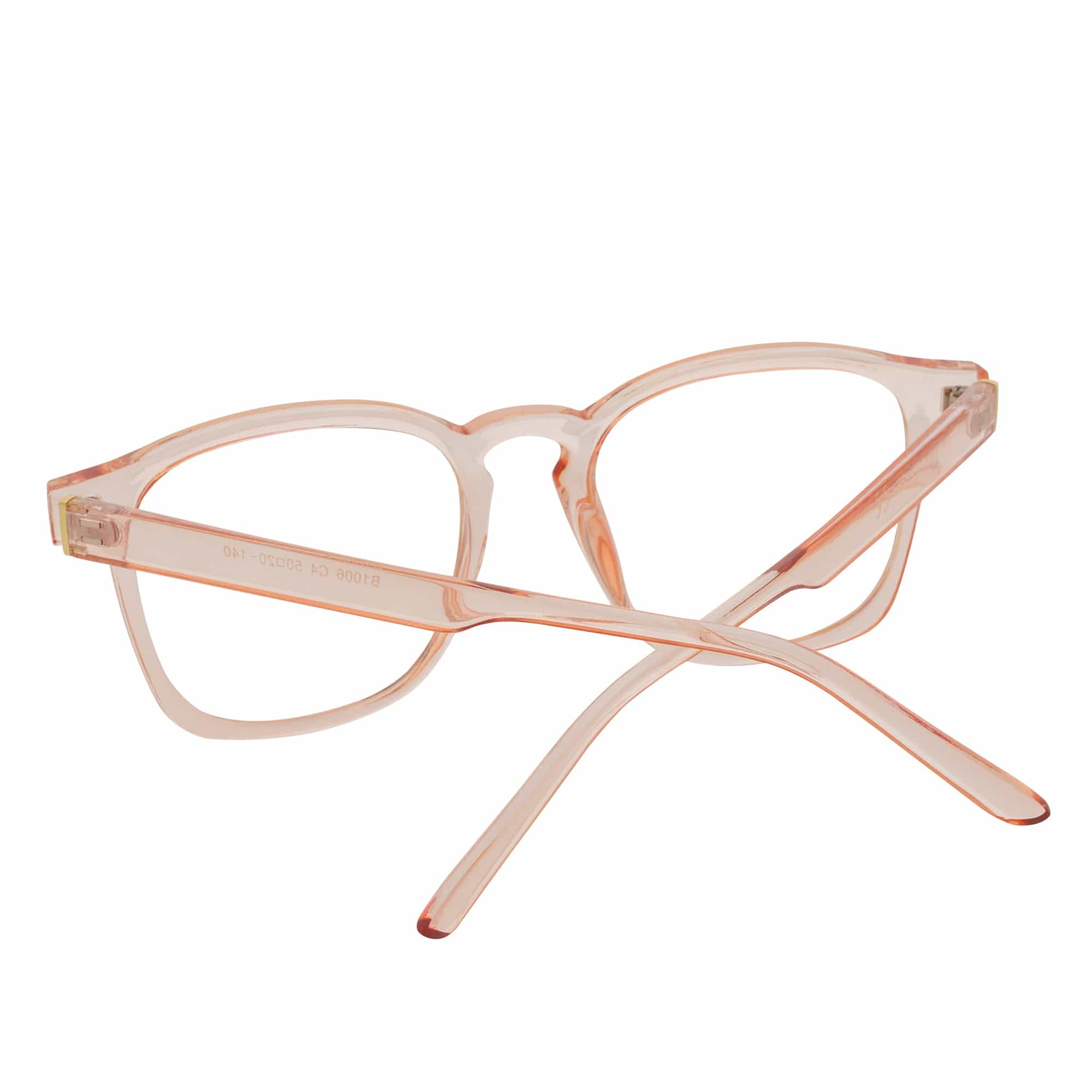 DENMARK - Square Horn Rimmed Blue Light Glasses Clear Pink Clear Lens