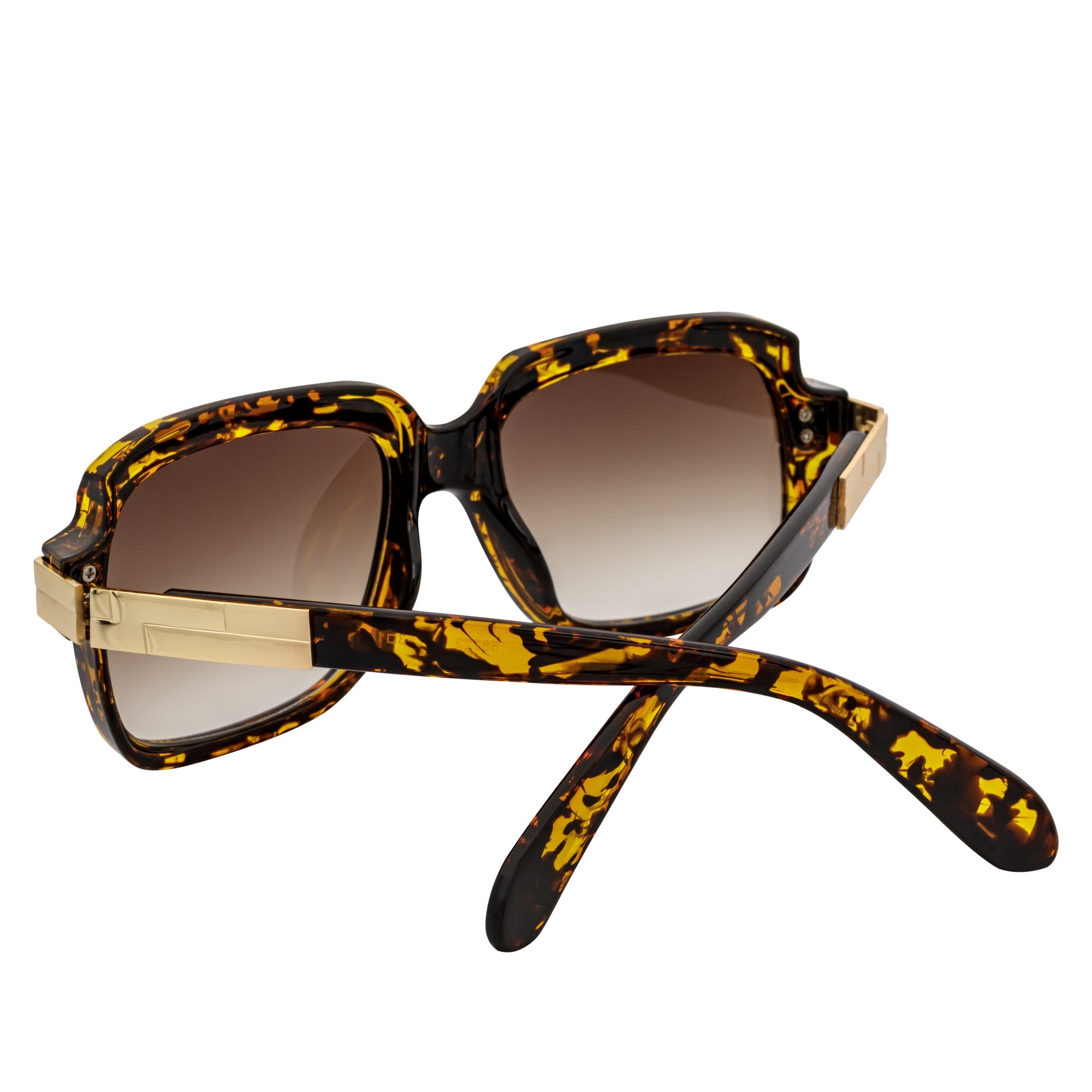 EMCEE - Retro Classic Square Sunglasses Tortoise Amber Fade Lens