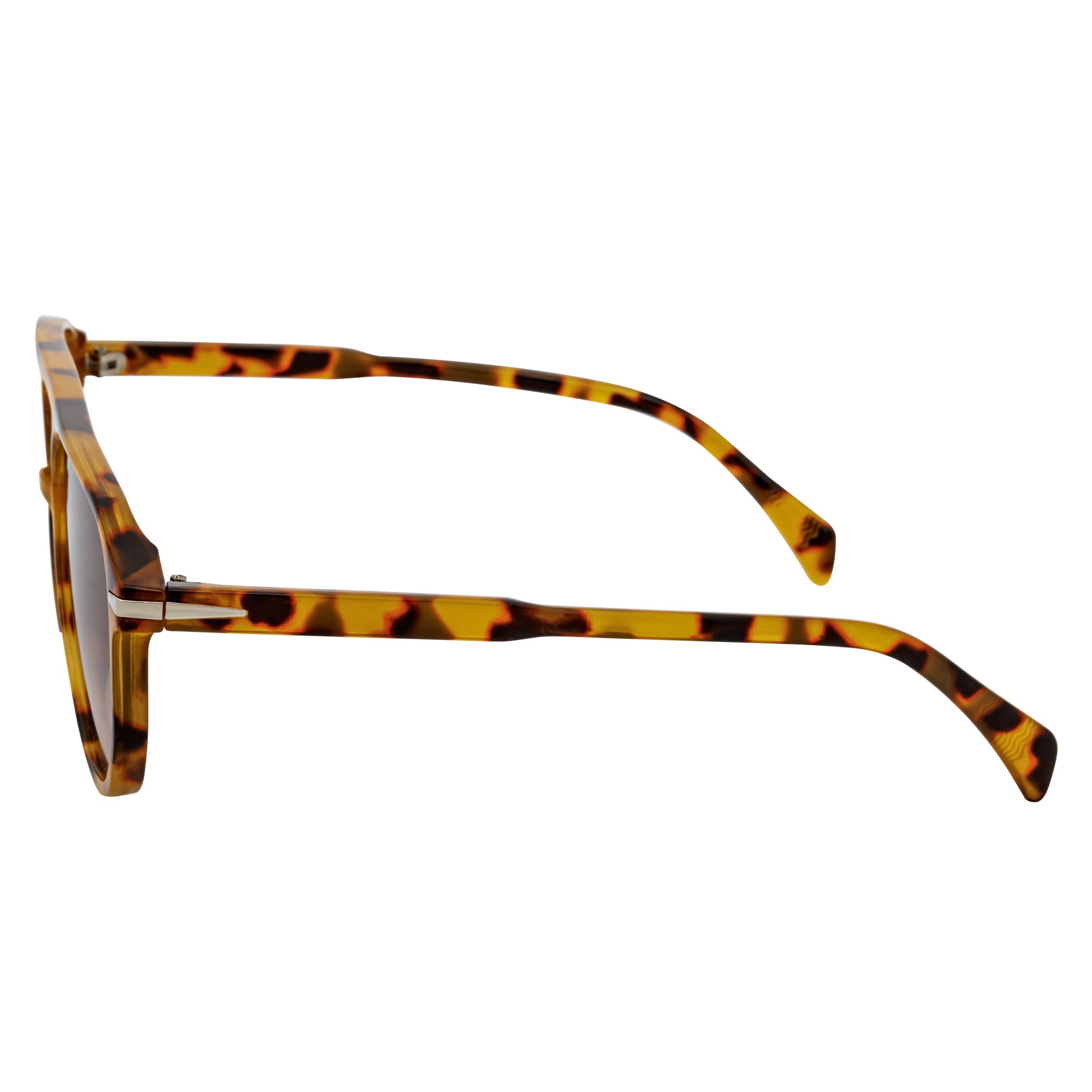 EPOCH - Classic Flat Top Plastic Aviator Tortoise Sunglasses Brown Lens