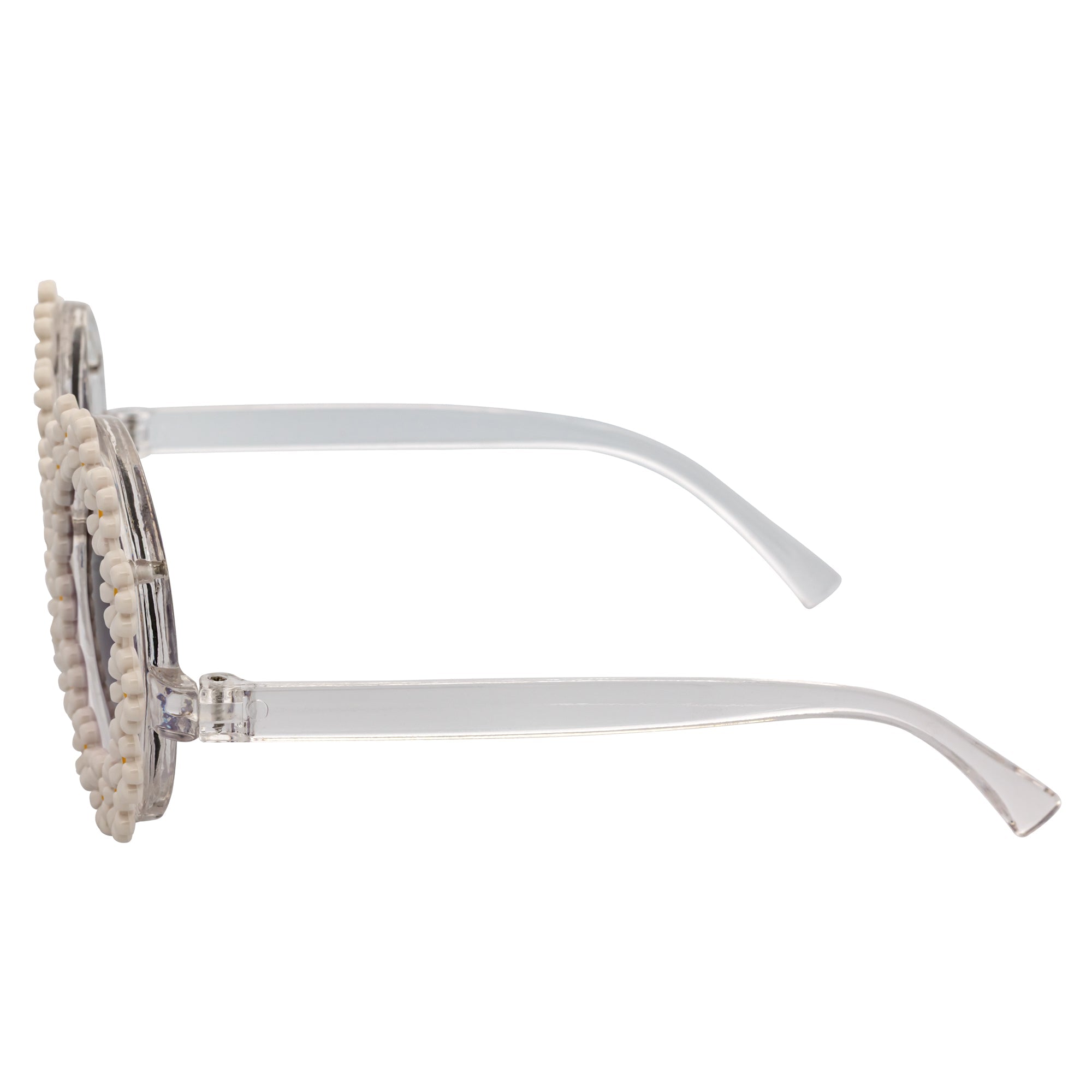 FLOWER LEI - Kids Small Round Flower Sunglasses White Lavender