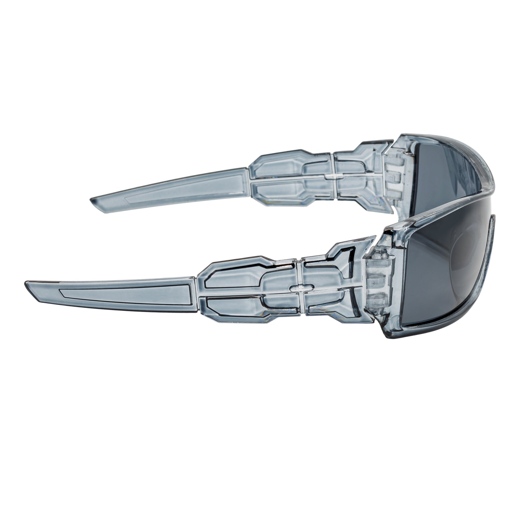 FUEL - Modern Sports Wraparound Single Lens Sunglasses Clear Gray Smoke Lens