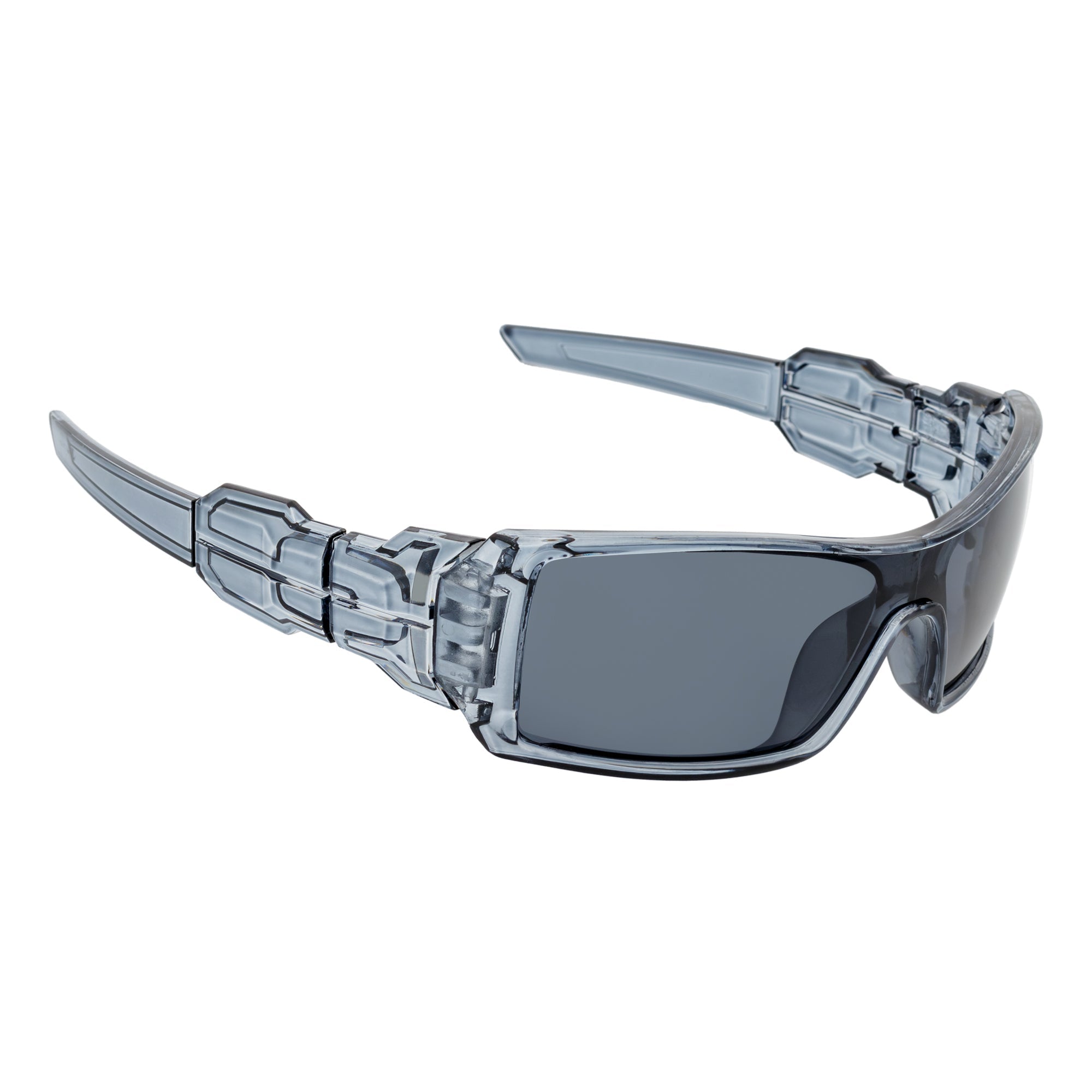 FUEL - Modern Sports Wraparound Single Lens Sunglasses Clear Gray Smoke Lens