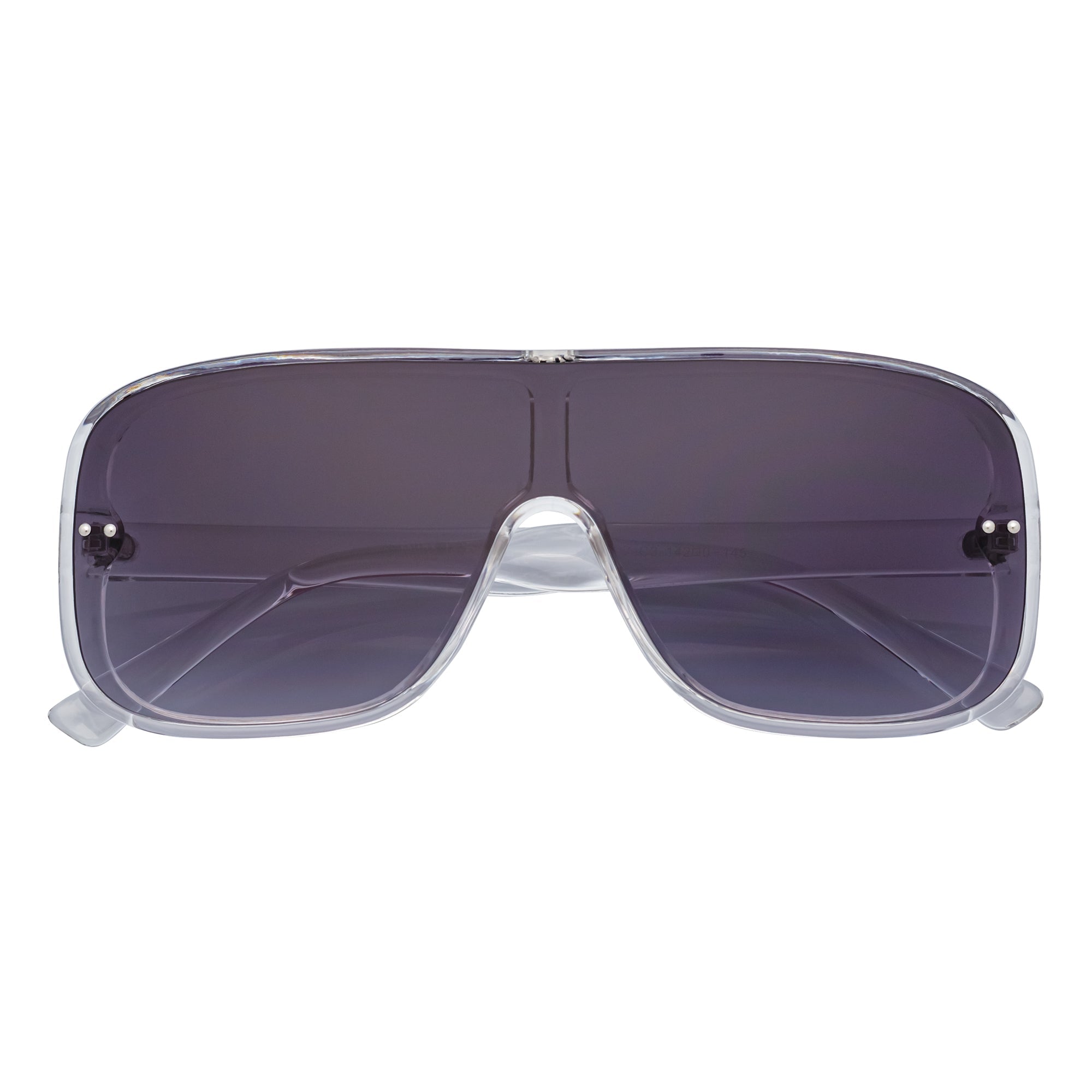 GIA - Oversize Square Flat Lens Shield Sunglasses Crystal Lavender Fade