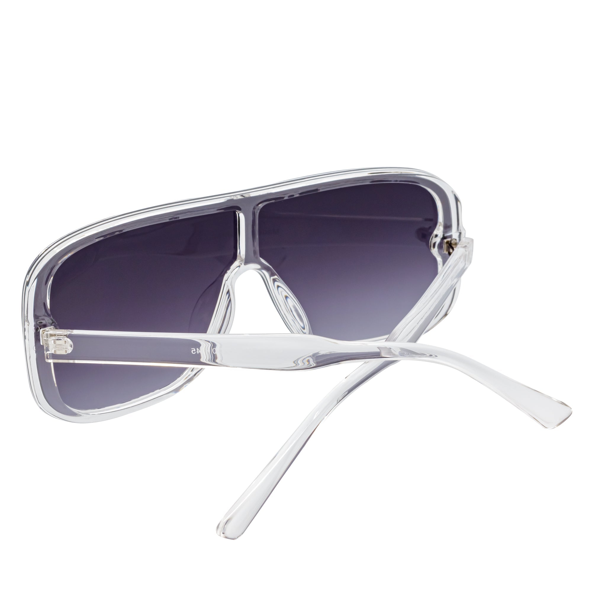 GIA - Oversize Square Flat Lens Shield Sunglasses Crystal Lavender Fade