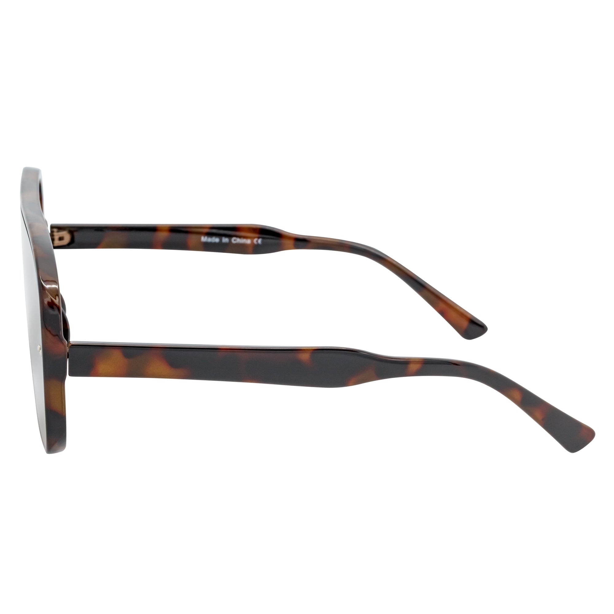 GIA - Oversize Square Flat Lens Shield Sunglasses Tortoise Brown
