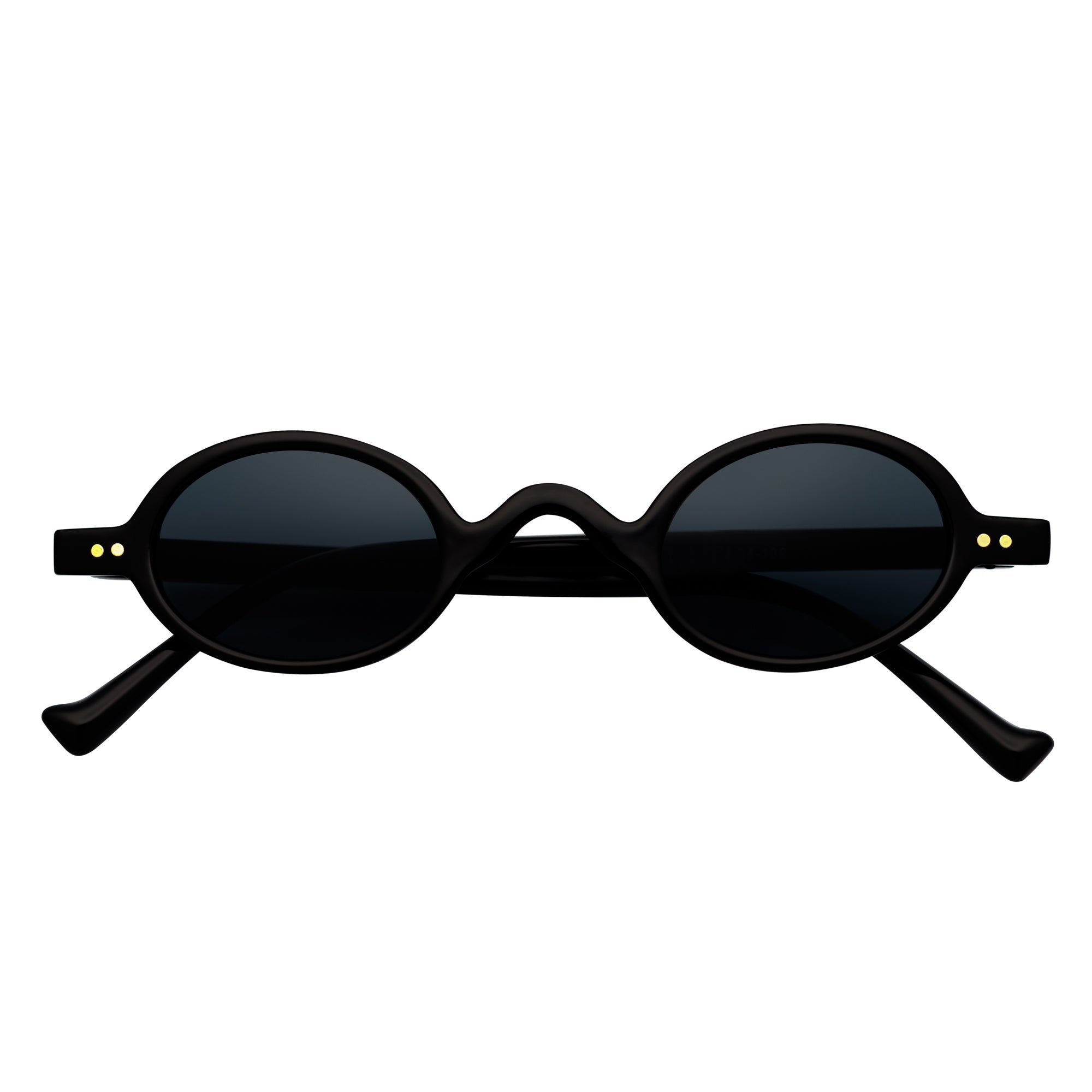 GIDEON - Small Round Sunglasses Black Smoke