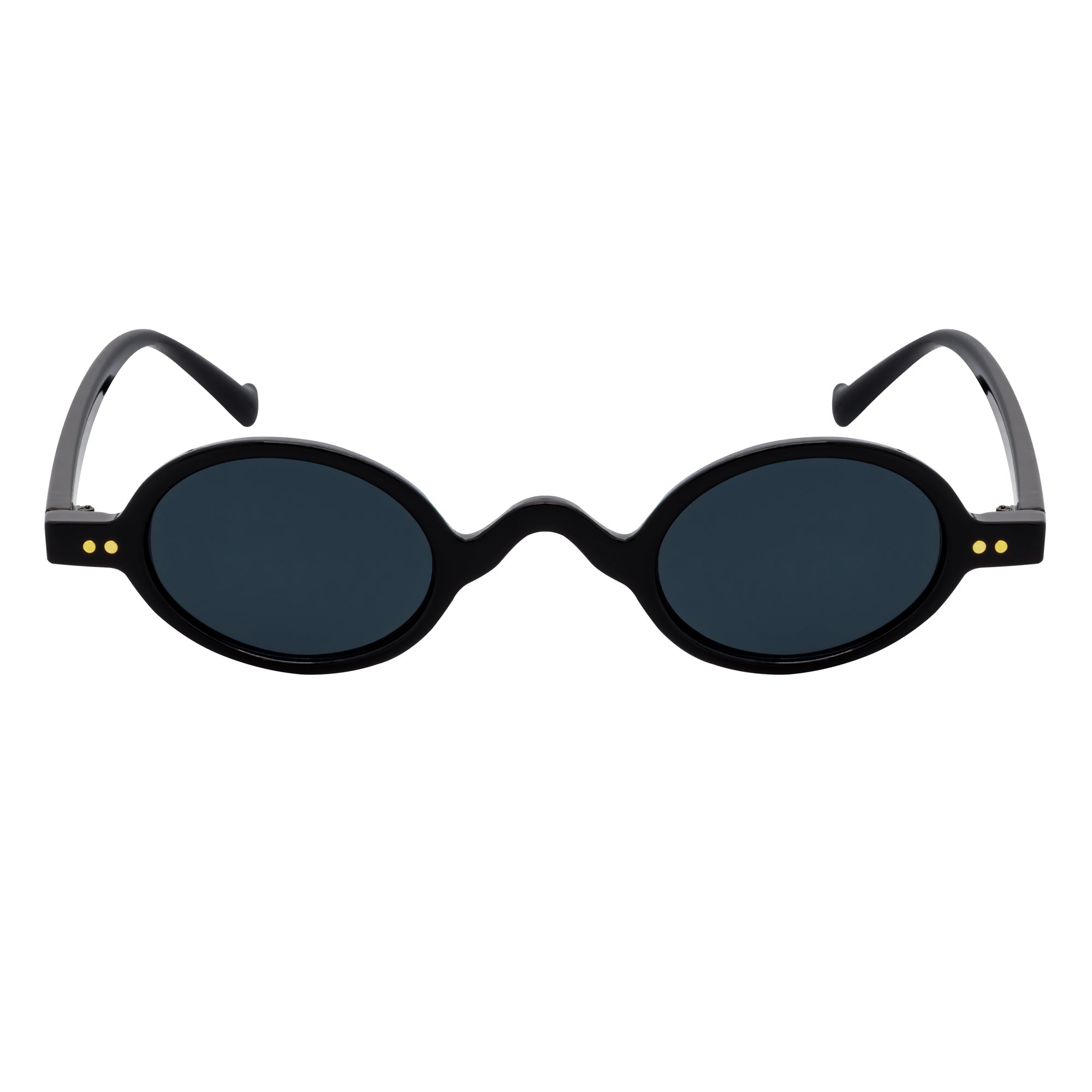GIDEON - Small Round Sunglasses Black Smoke